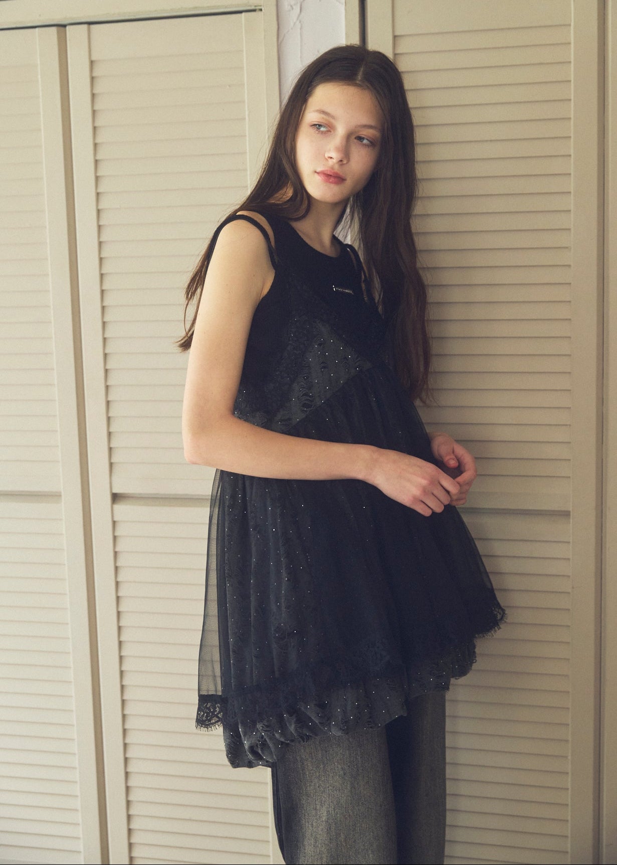 Stone Damage Balloon Dress