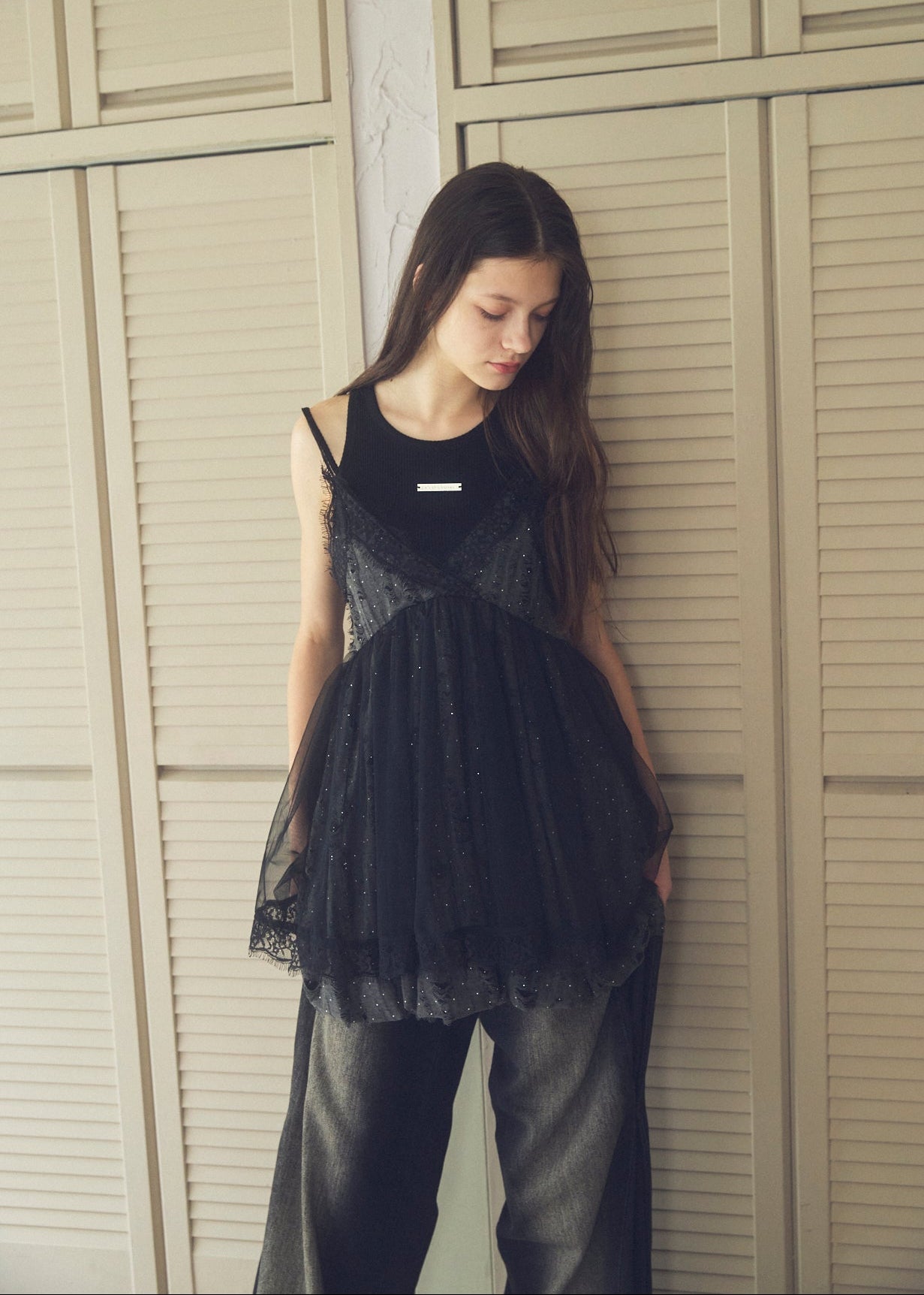 Stone Damage Balloon Dress
