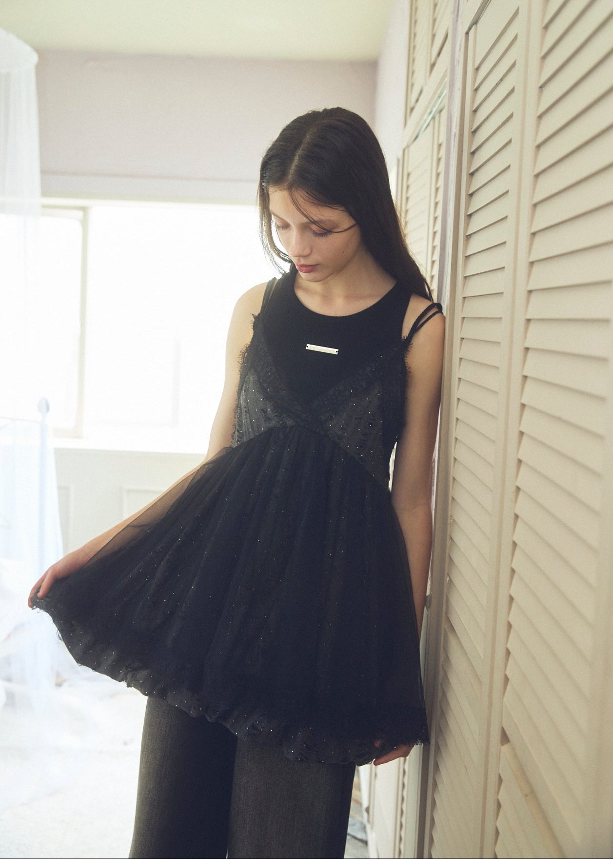 Stone Damage Balloon Dress