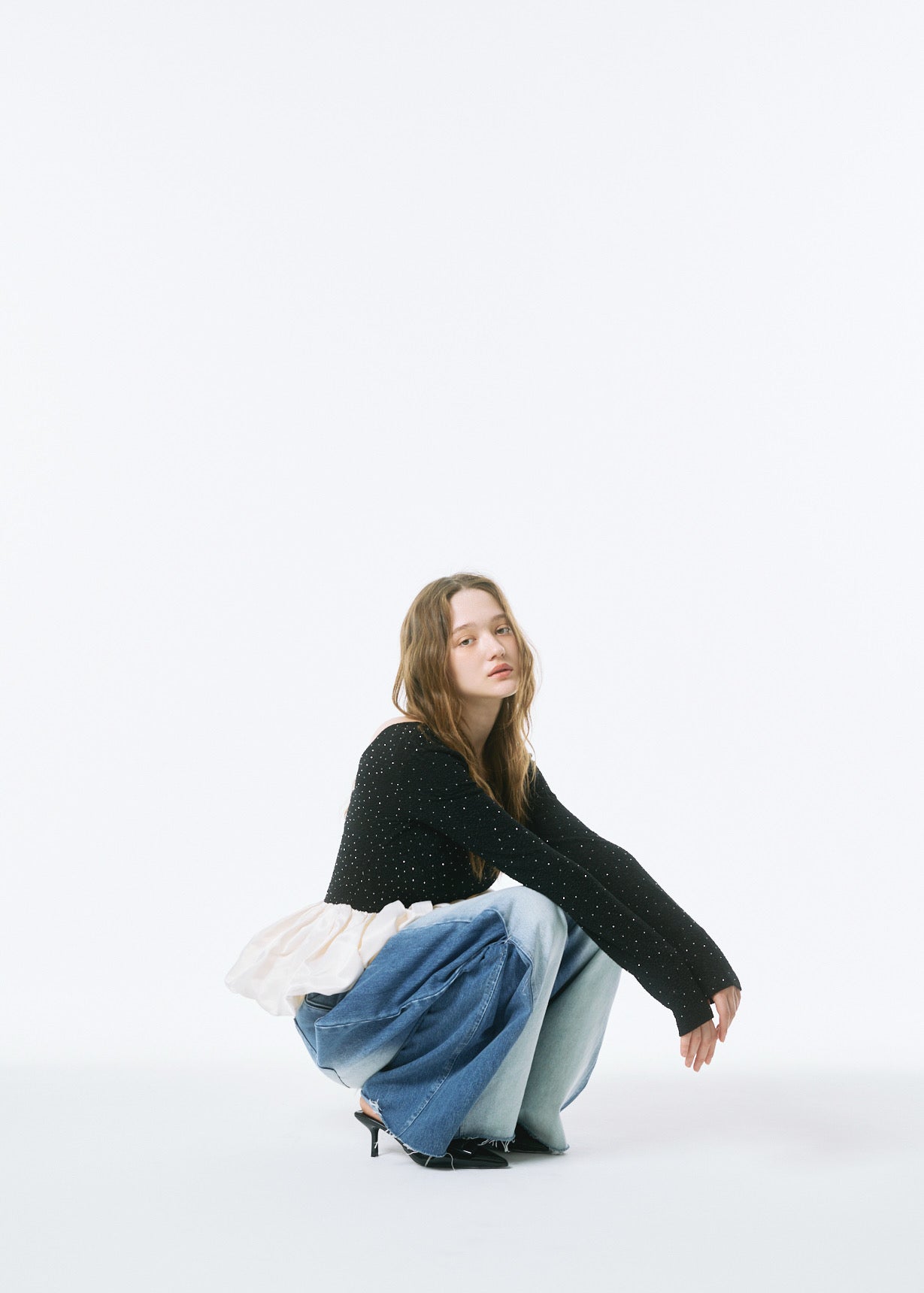 Side-Tuck Wide Denim