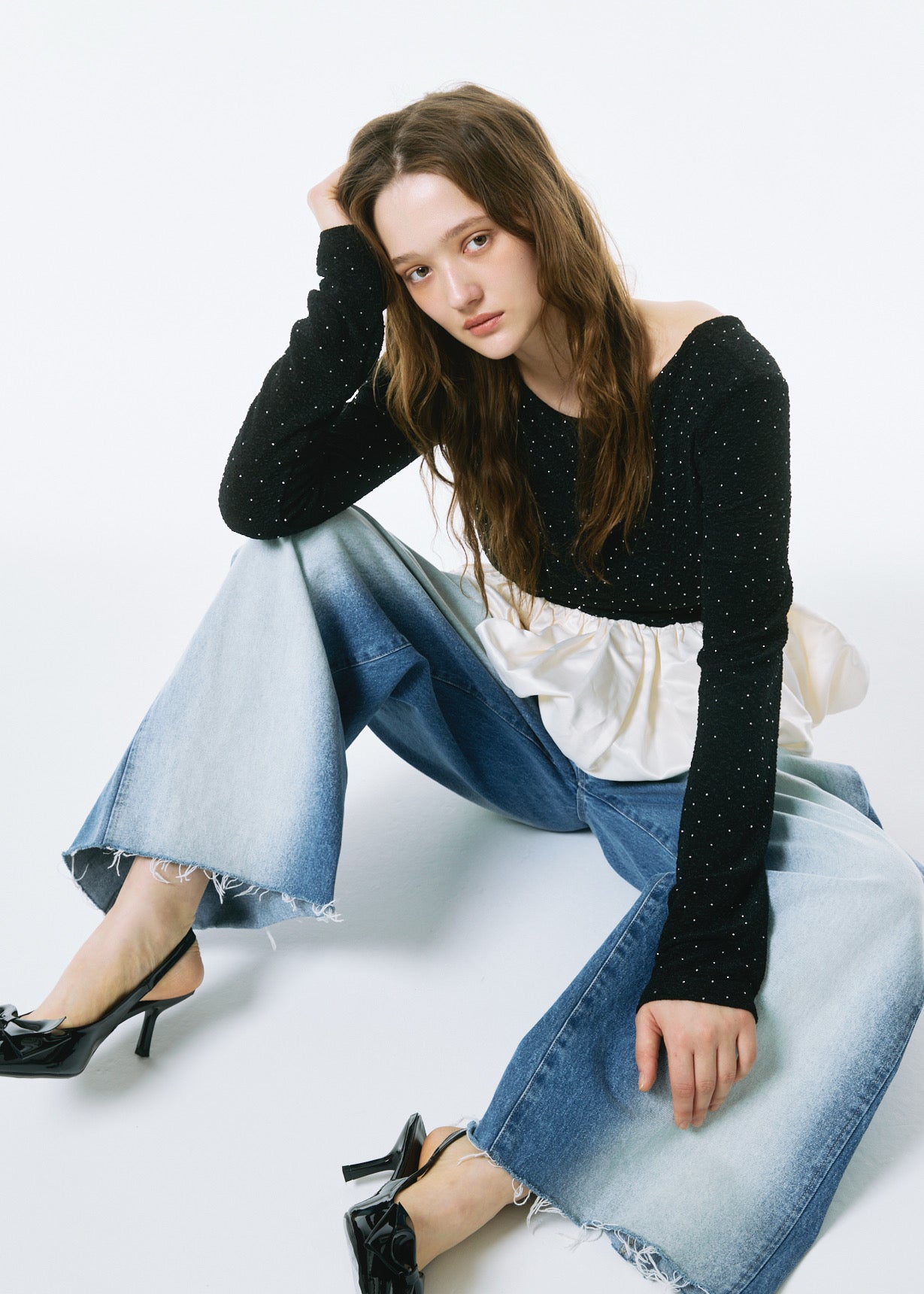 Side-Tuck Wide Denim