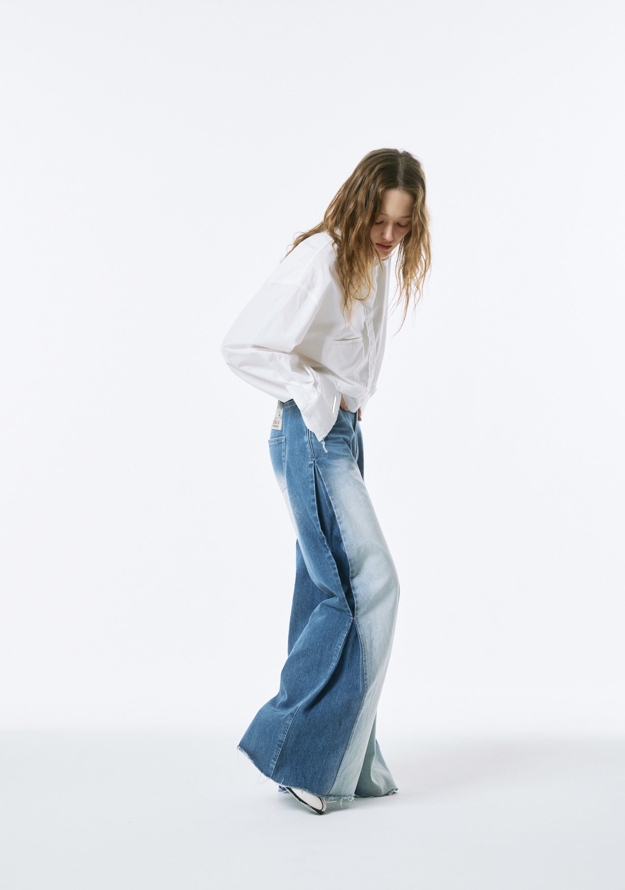 Side-Tuck Wide Denim