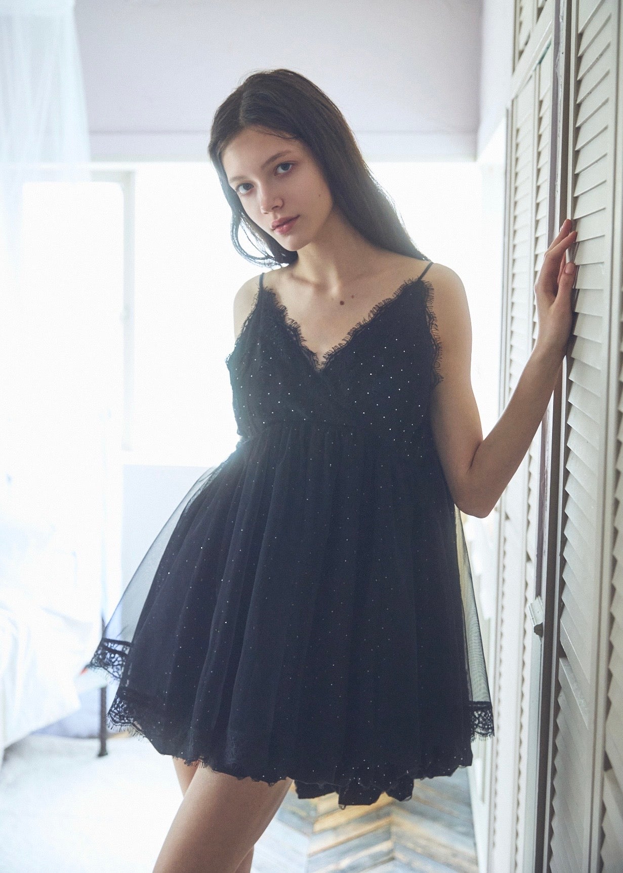 Stone Damage Balloon Dress