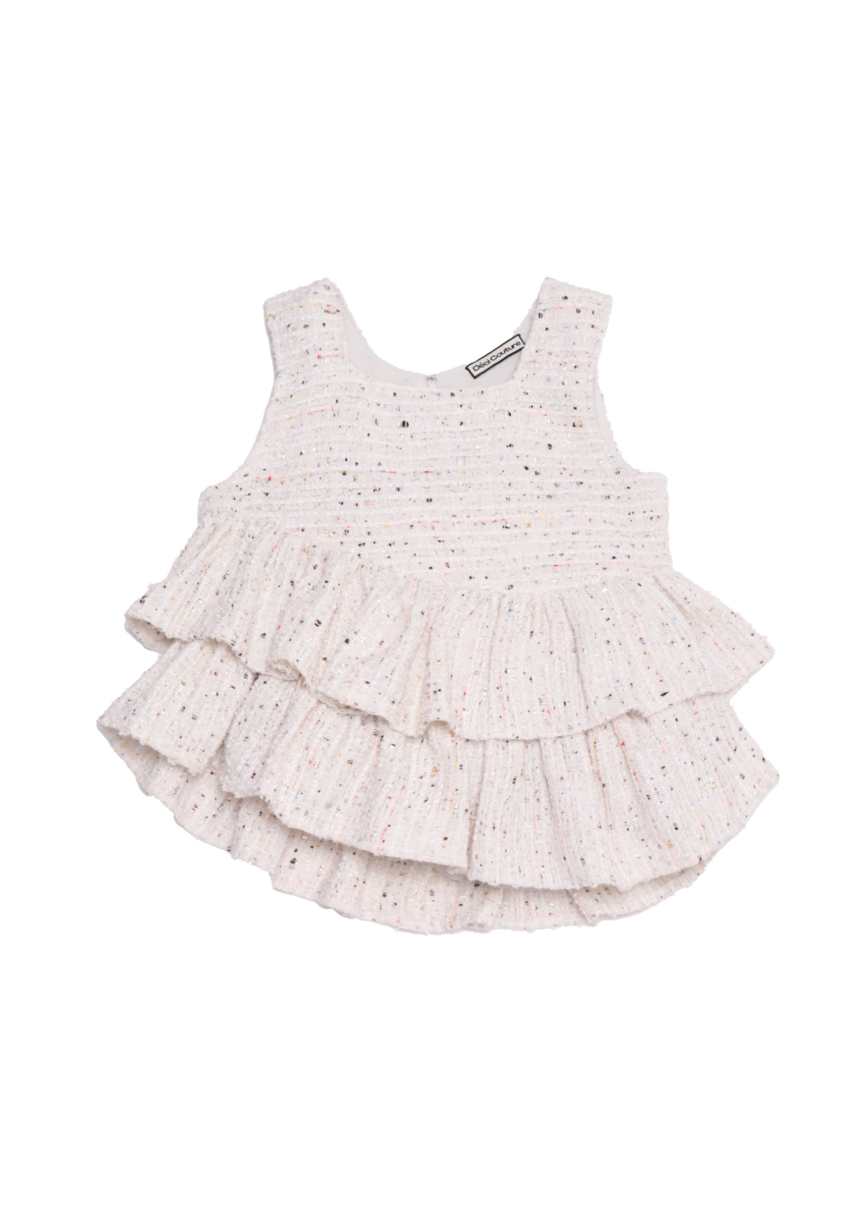 Fancy Tweed Frill Top