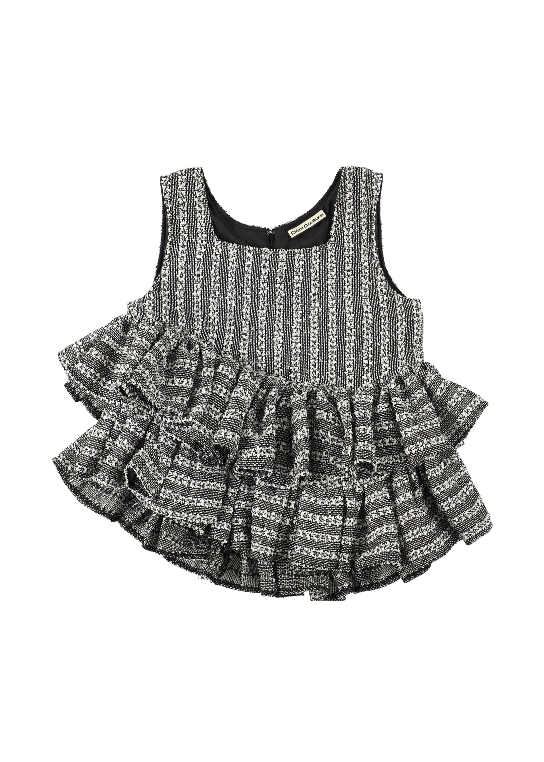 Fancy Tweed Frill Top