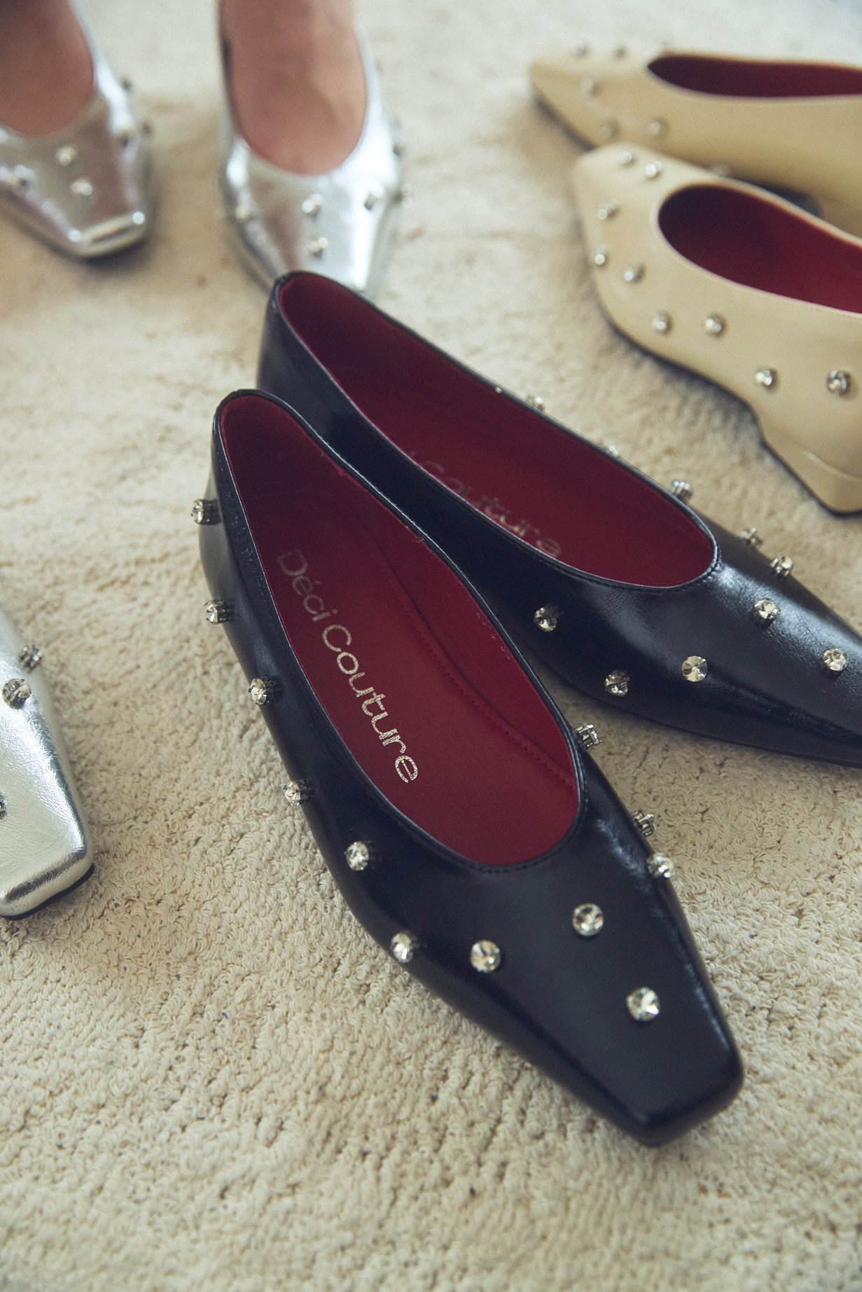 Square Toe Bijou Pumps