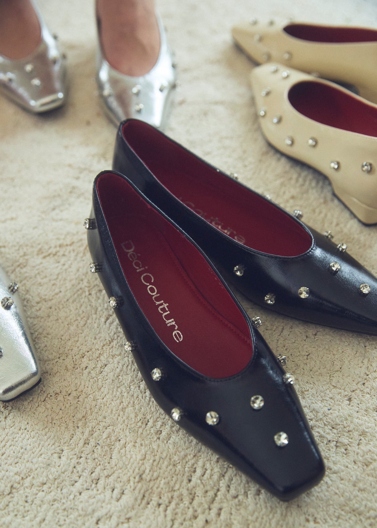 Square Toe Bijou Pumps