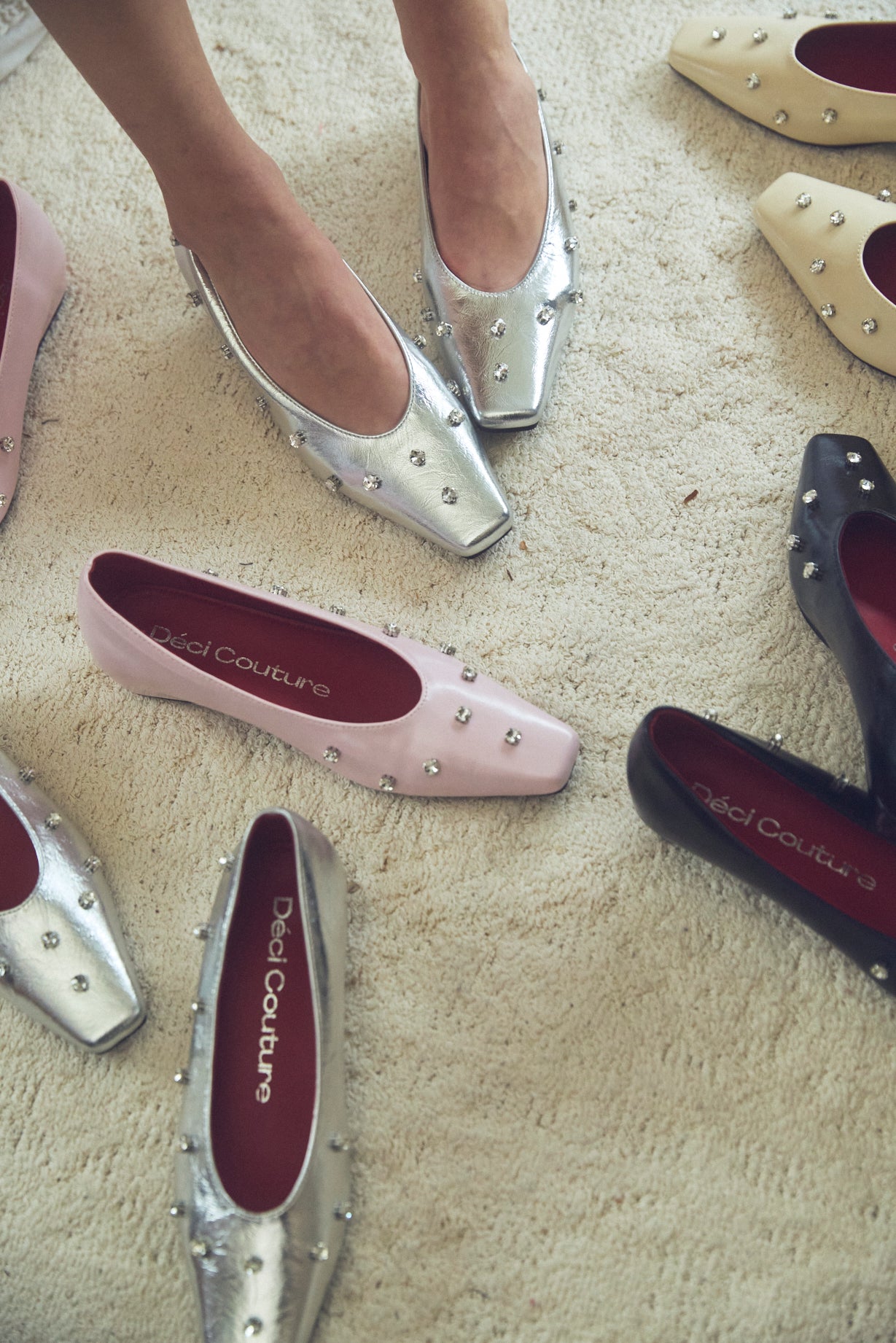 Square Toe Bijou Pumps