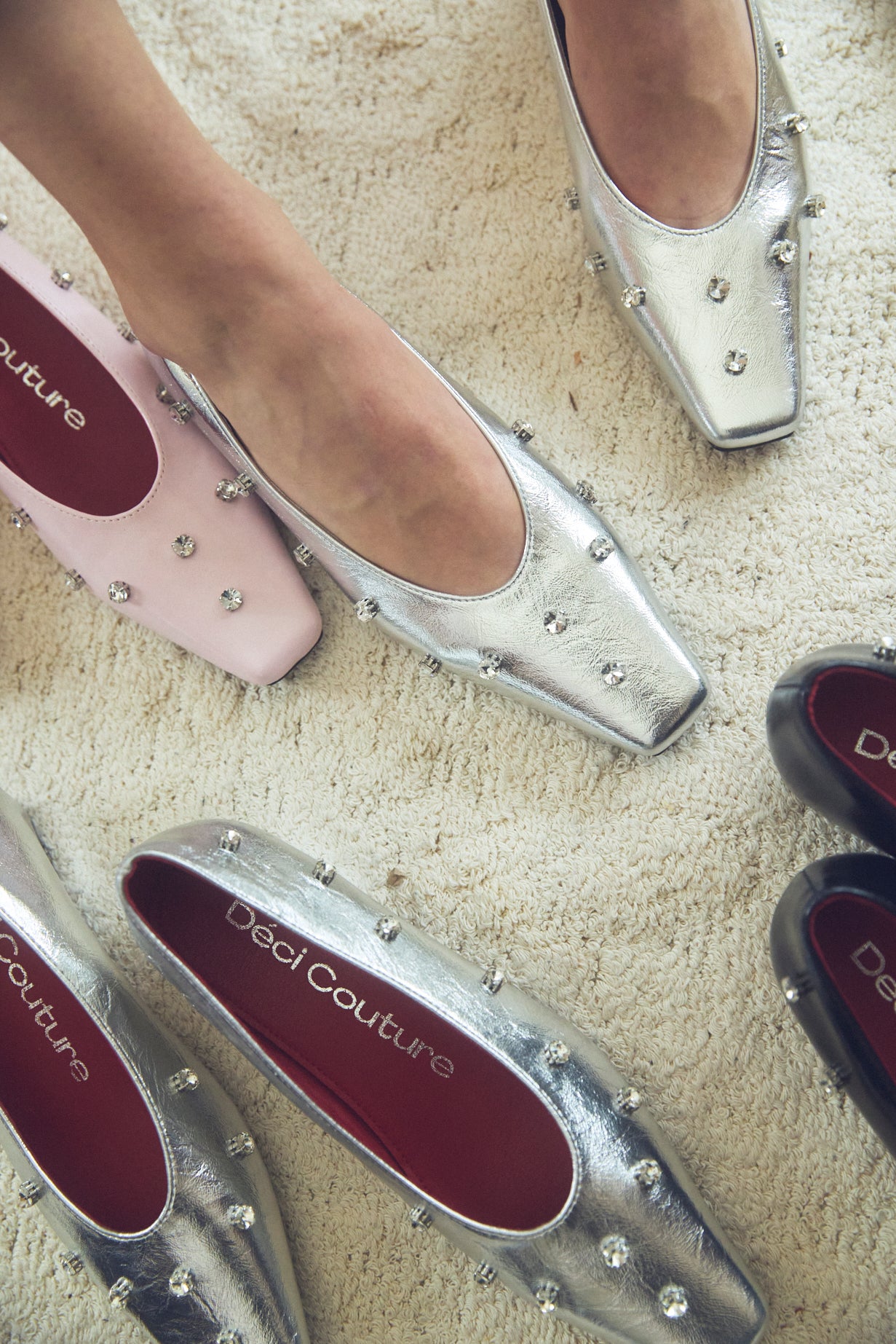 Square Toe Bijou Pumps