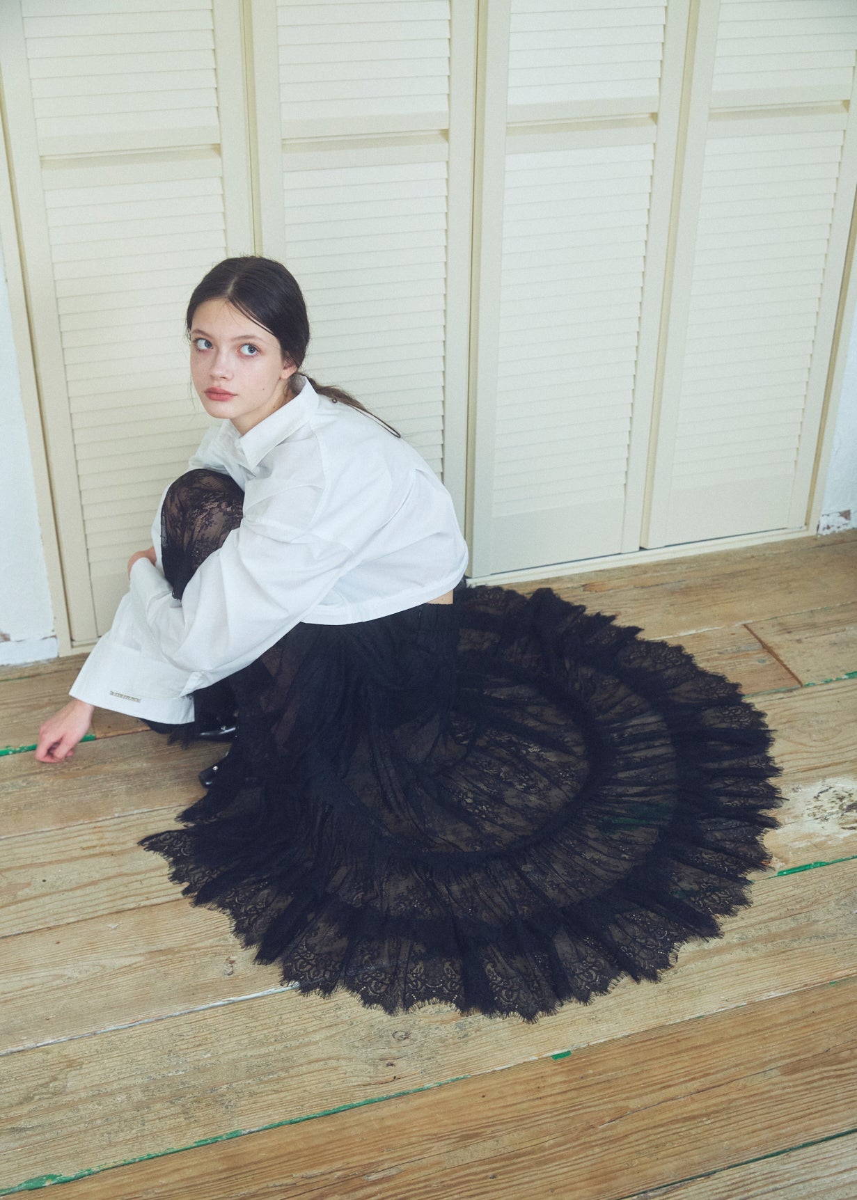 Asymmetric Lace Skirt