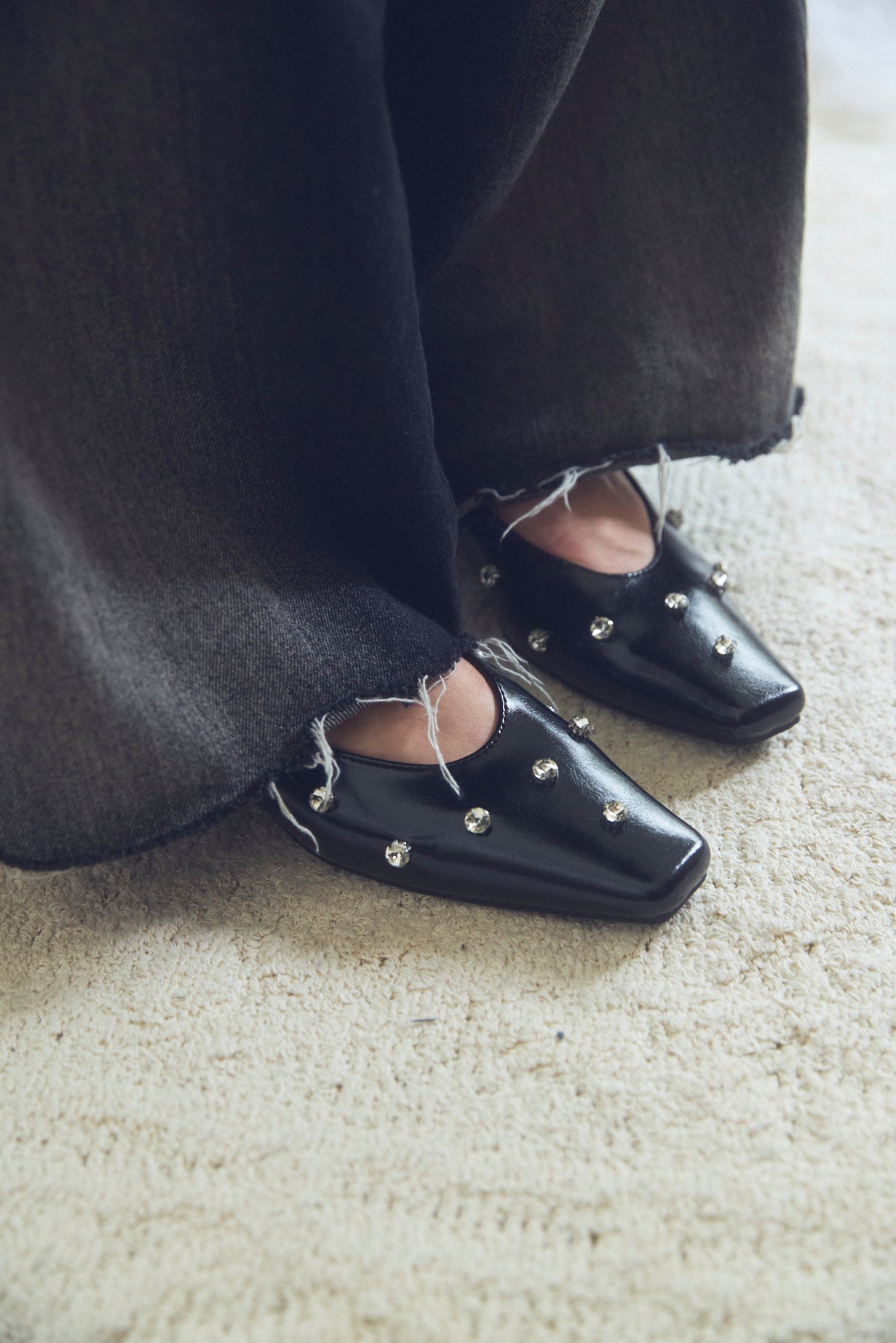 Square Toe Bijou Pumps