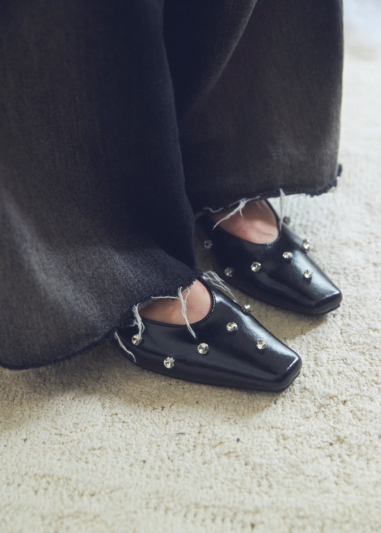 Square Toe Bijou Pumps