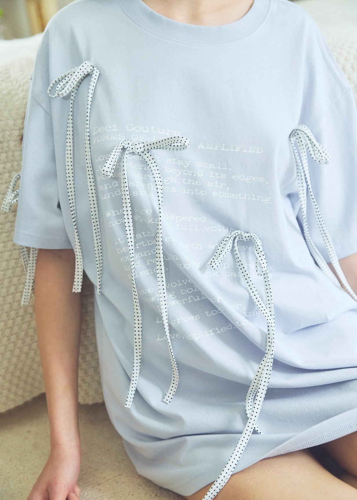 Dot Ribbon Print T-Shirt