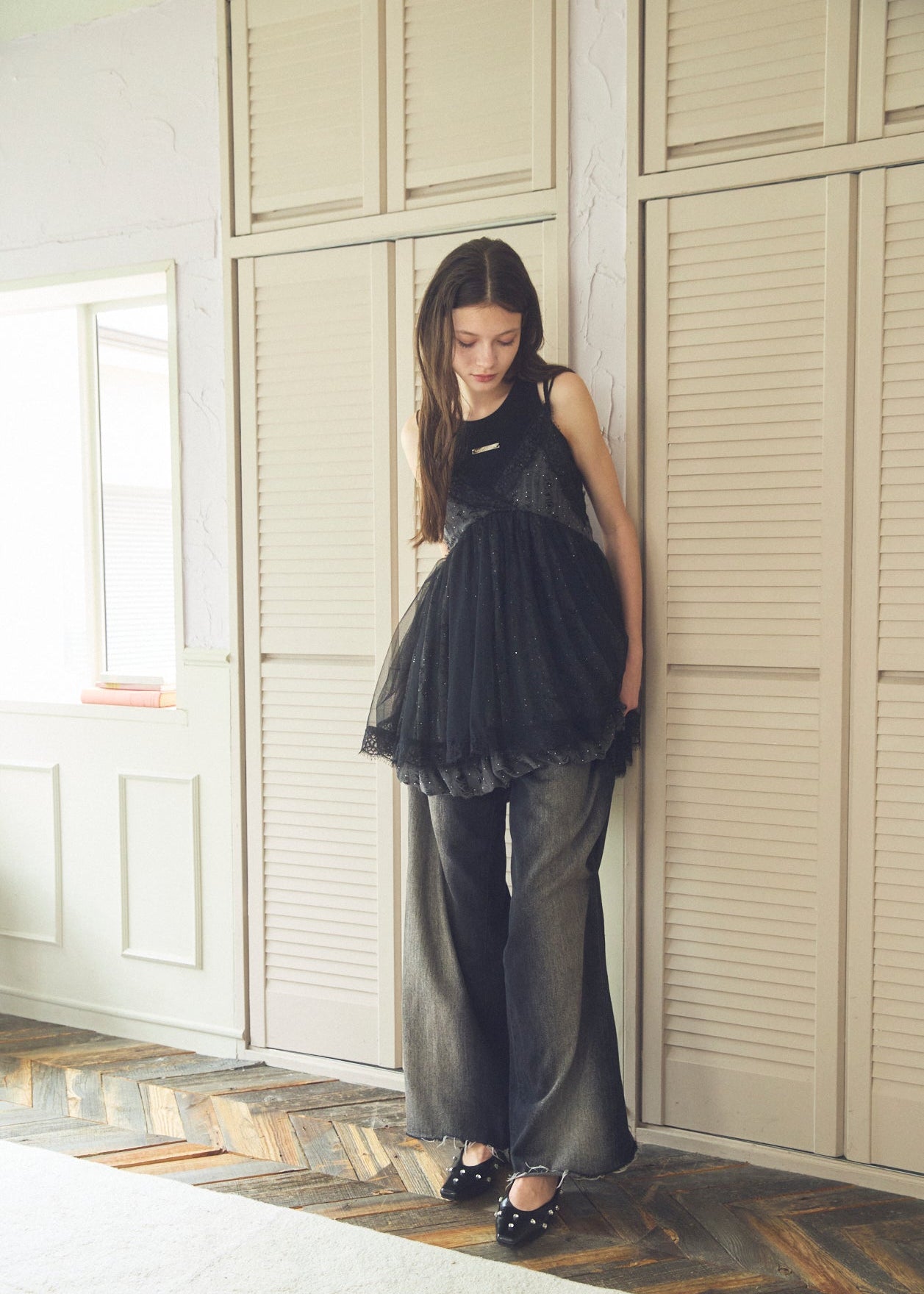 Stone Damage Balloon Dress