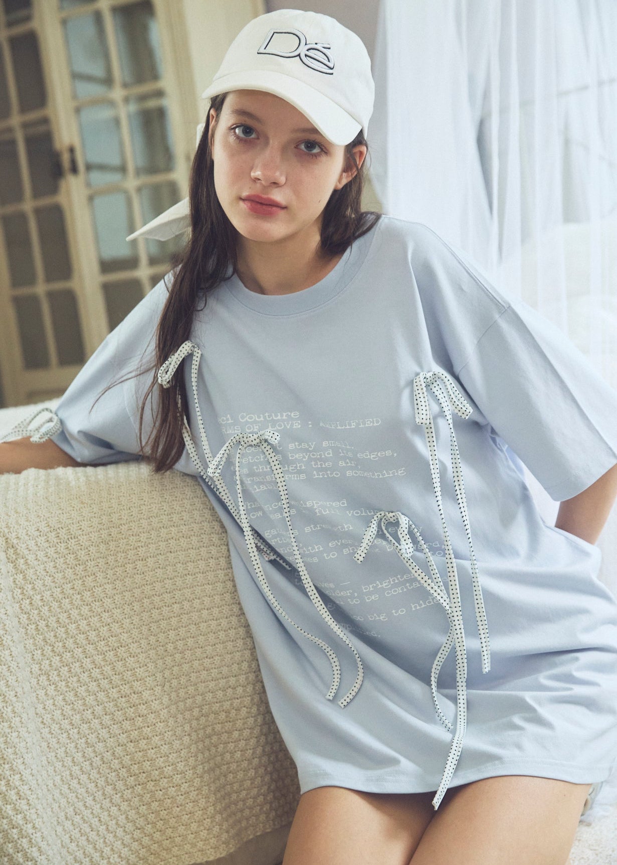 Dot Ribbon Print T-Shirt
