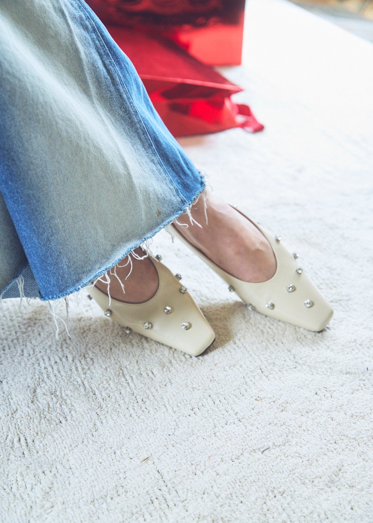 Square Toe Bijou Pumps