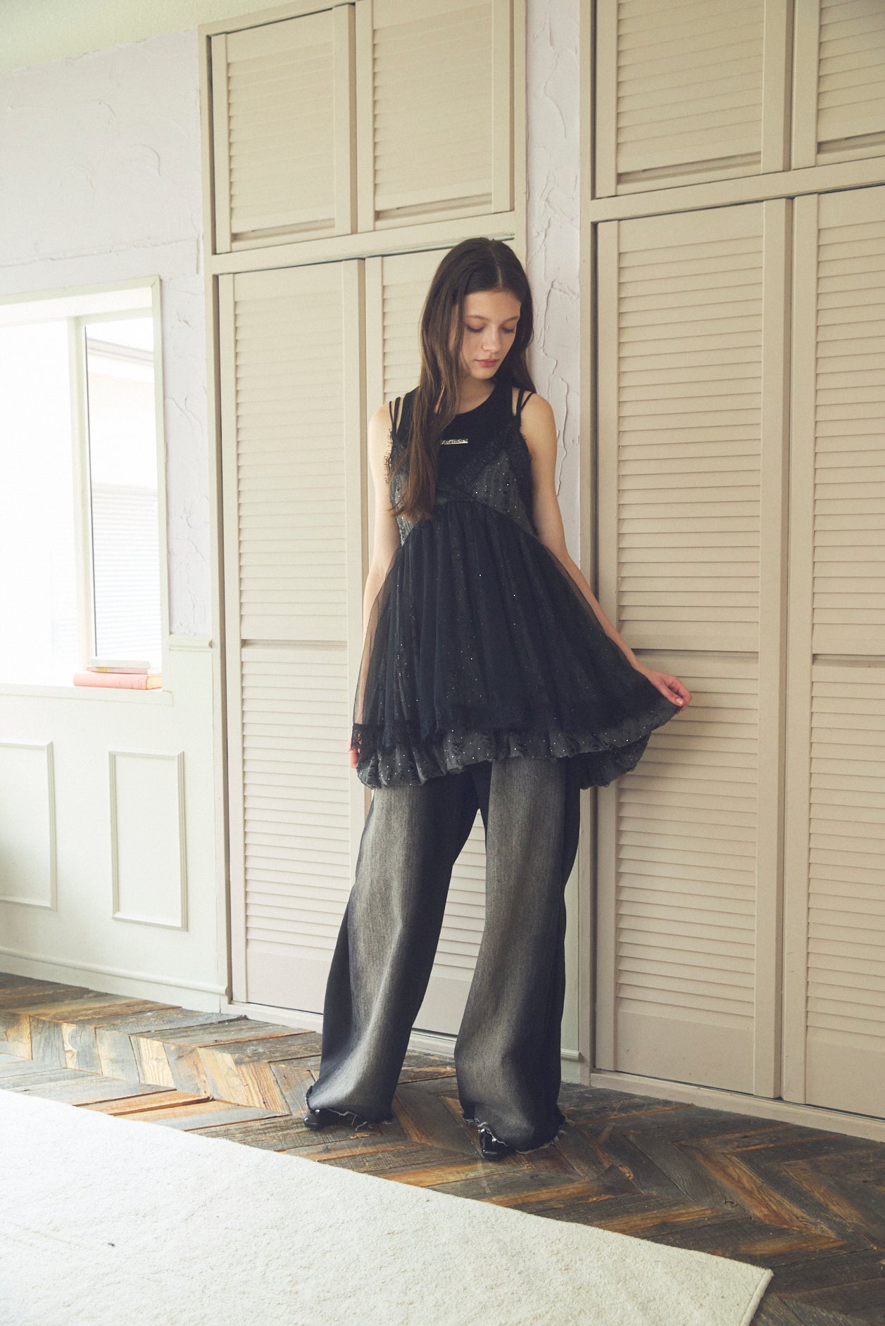 Stone Damage Balloon Dress
