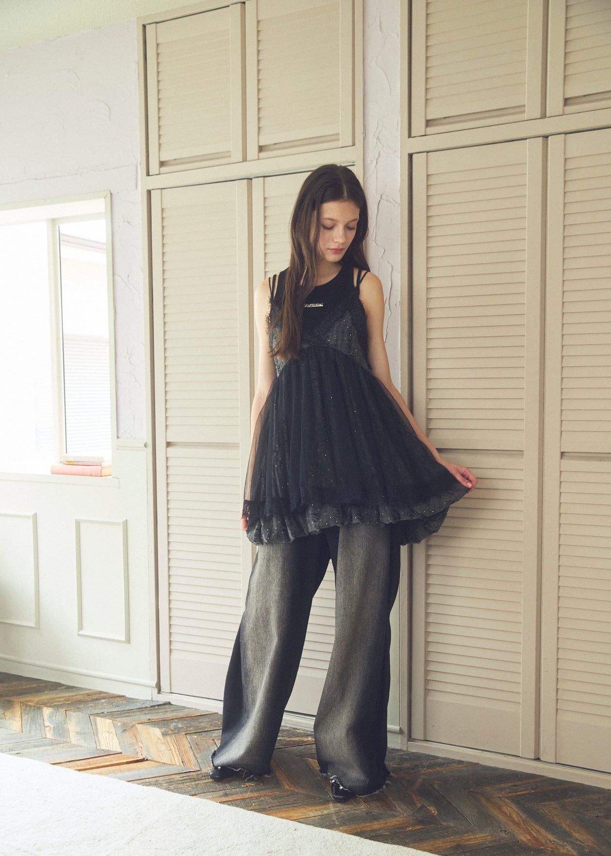 Stone Damage Balloon Dress