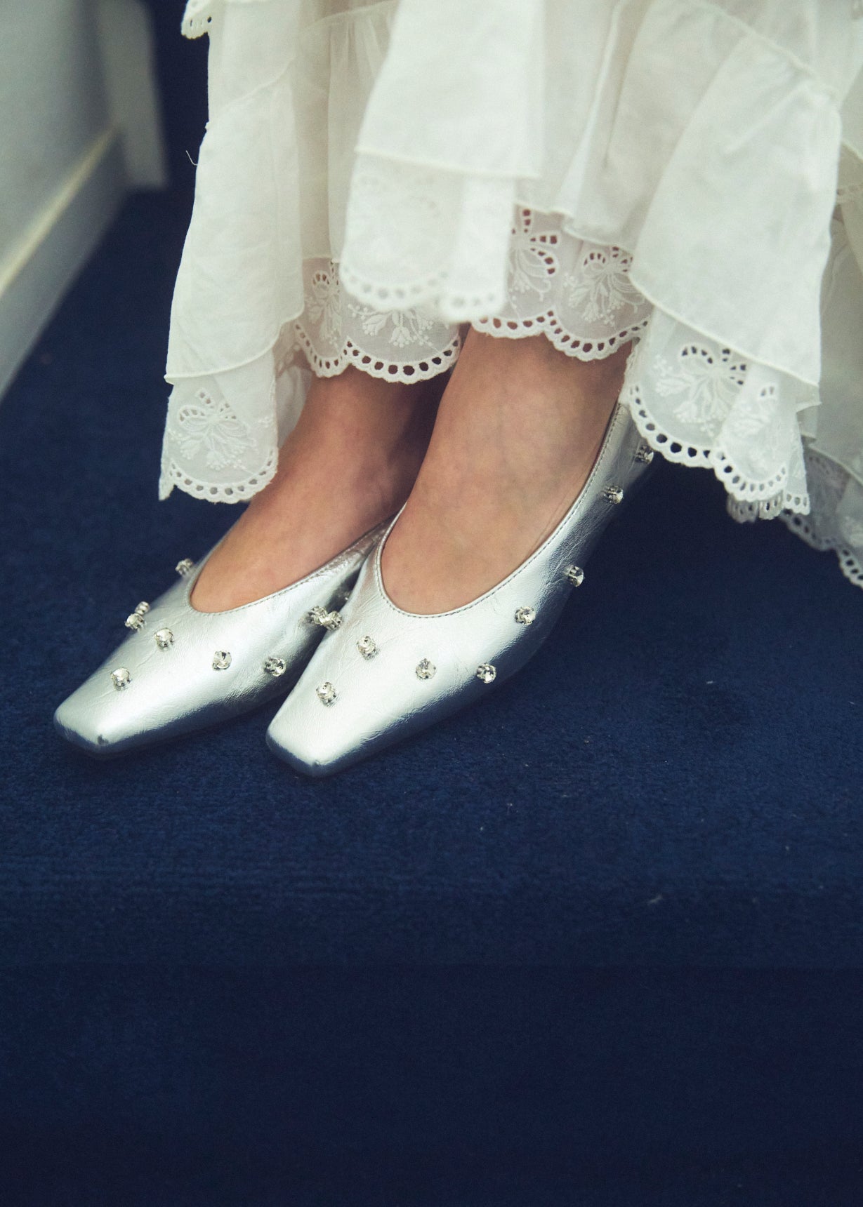 Square Toe Bijou Pumps