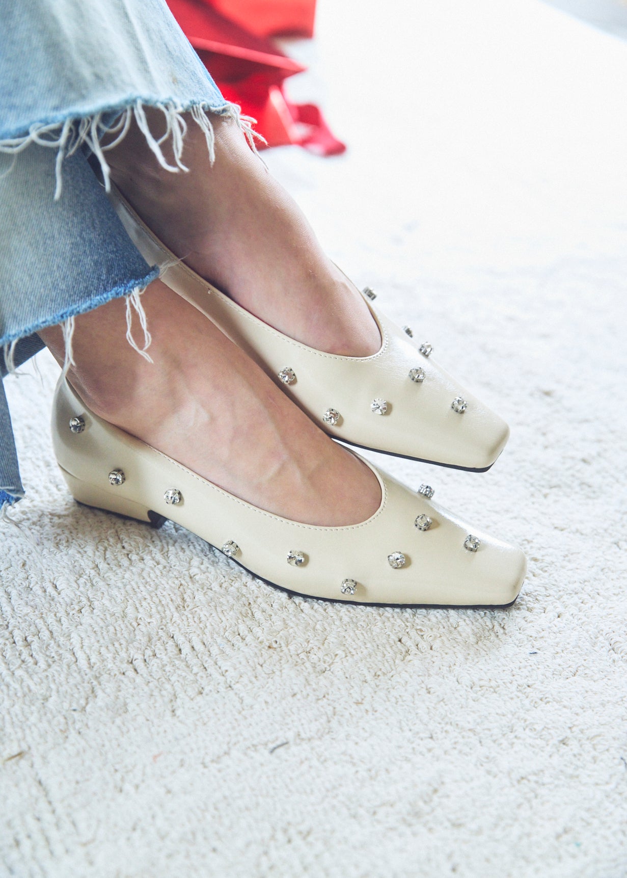 Square Toe Bijou Pumps