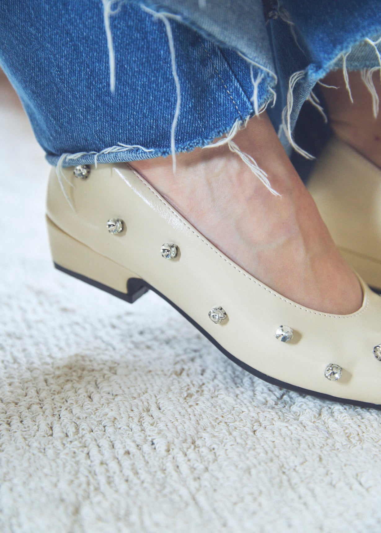 Square Toe Bijou Pumps