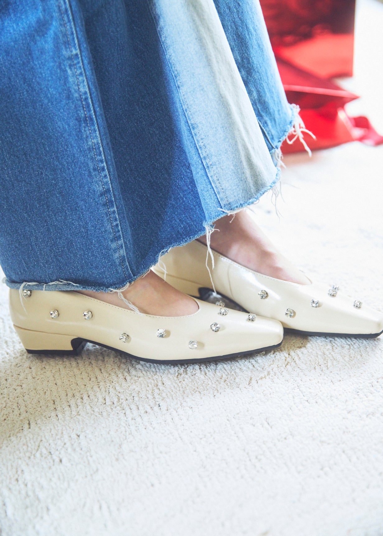 Square Toe Bijou Pumps