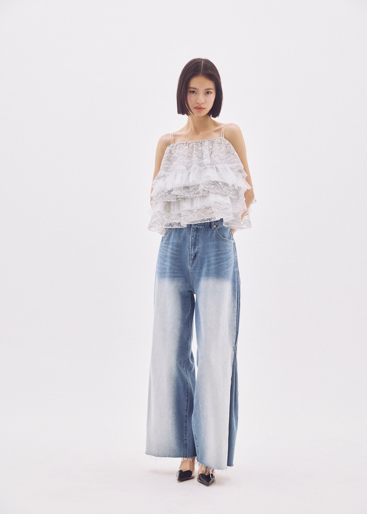 Side-Tuck Wide Denim