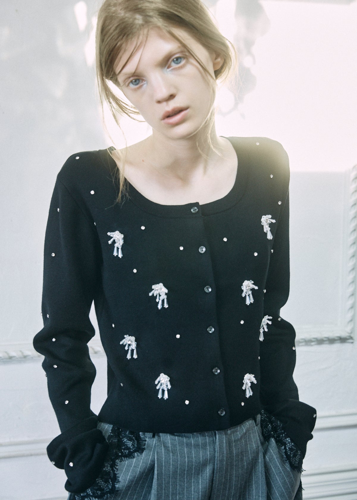 【予約商品】Beaded Bijou Knit Cardigan