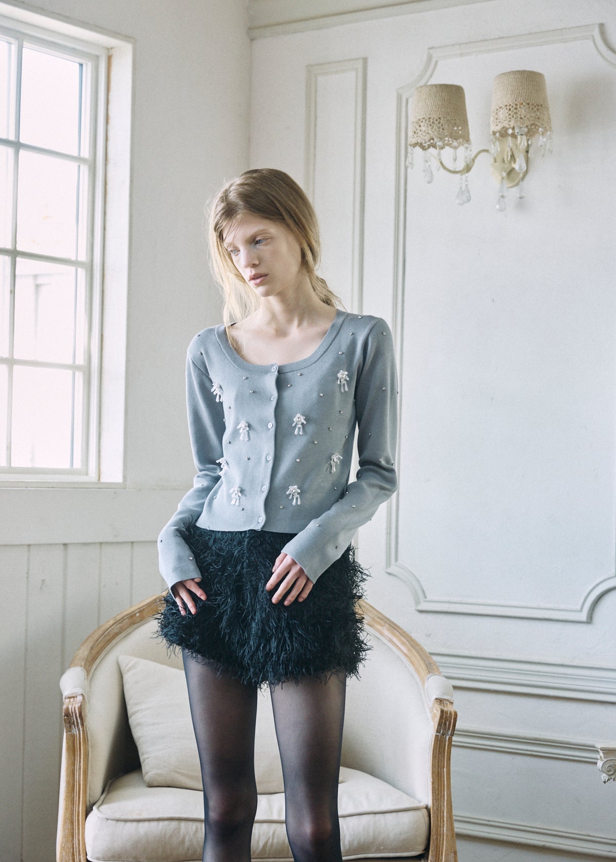 【予約商品】Beaded Bijou Knit Cardigan