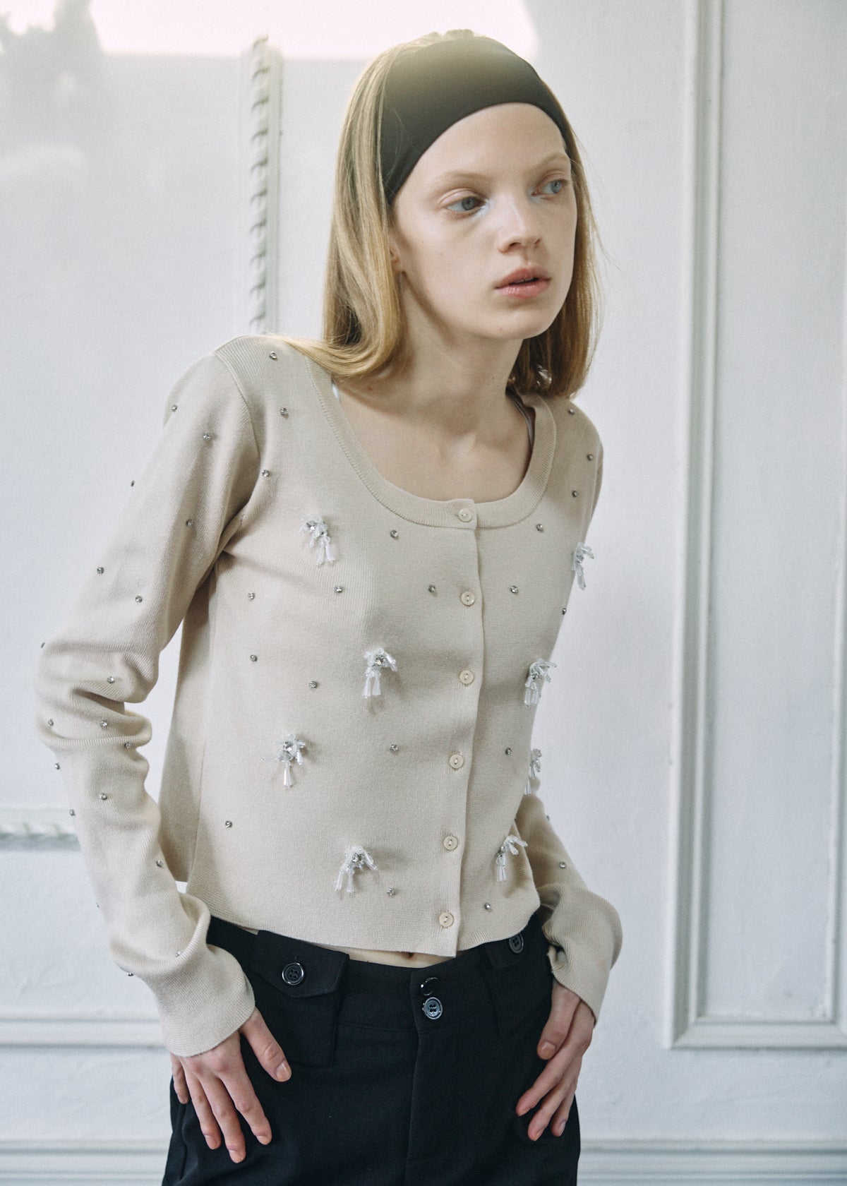 【予約商品】Beaded Bijou Knit Cardigan