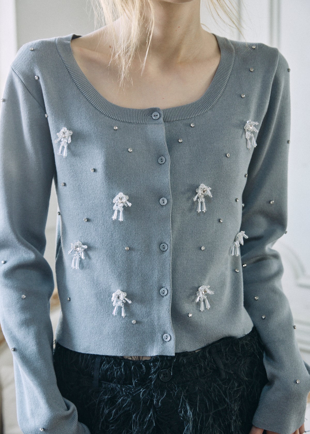 【予約商品】Beaded Bijou Knit Cardigan