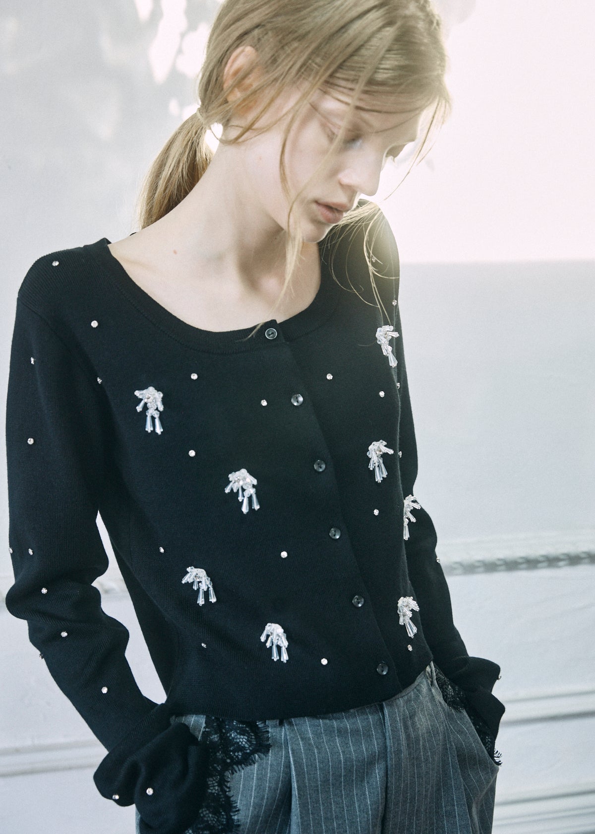 【予約商品】Beaded Bijou Knit Cardigan