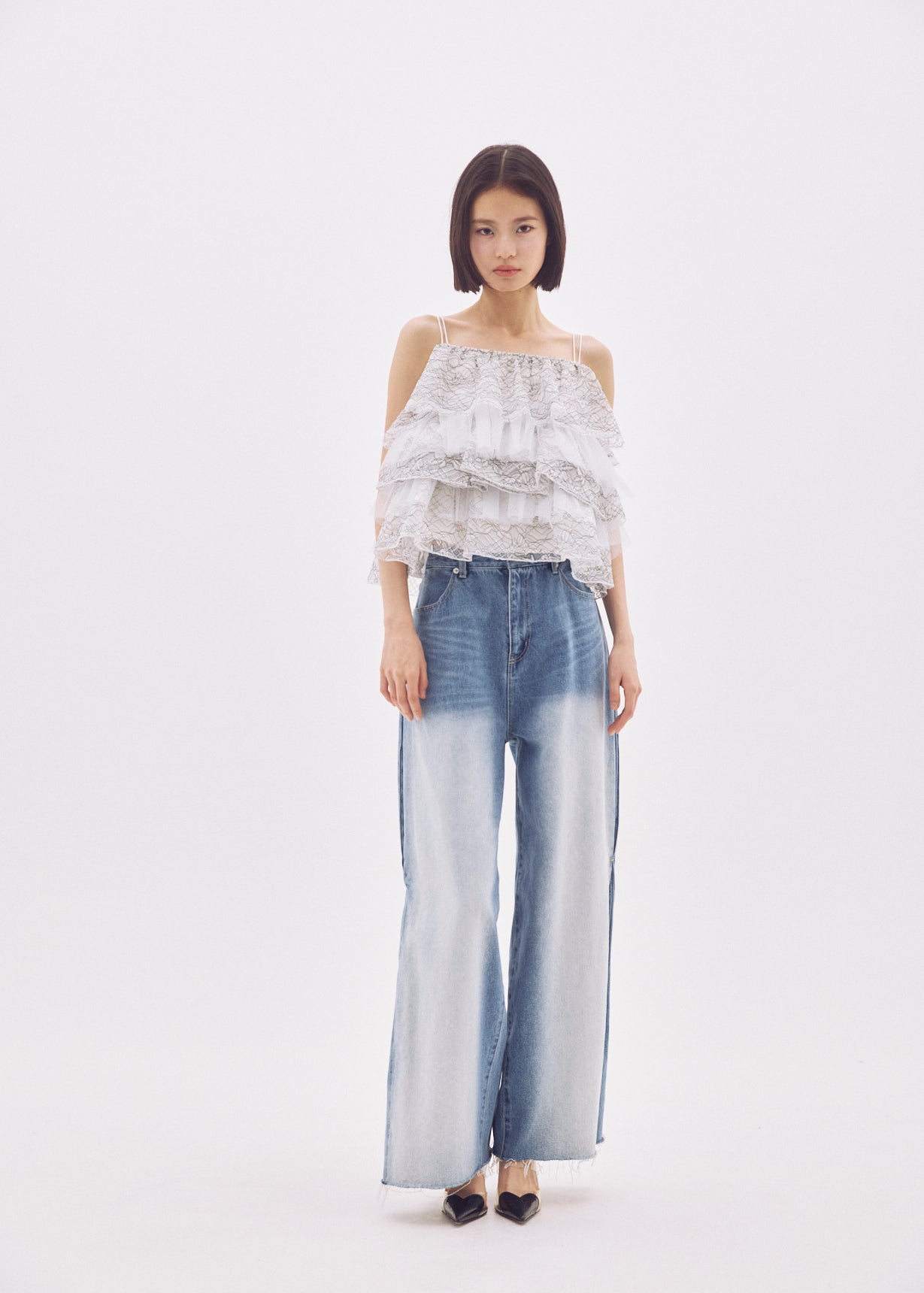 Side-Tuck Wide Denim