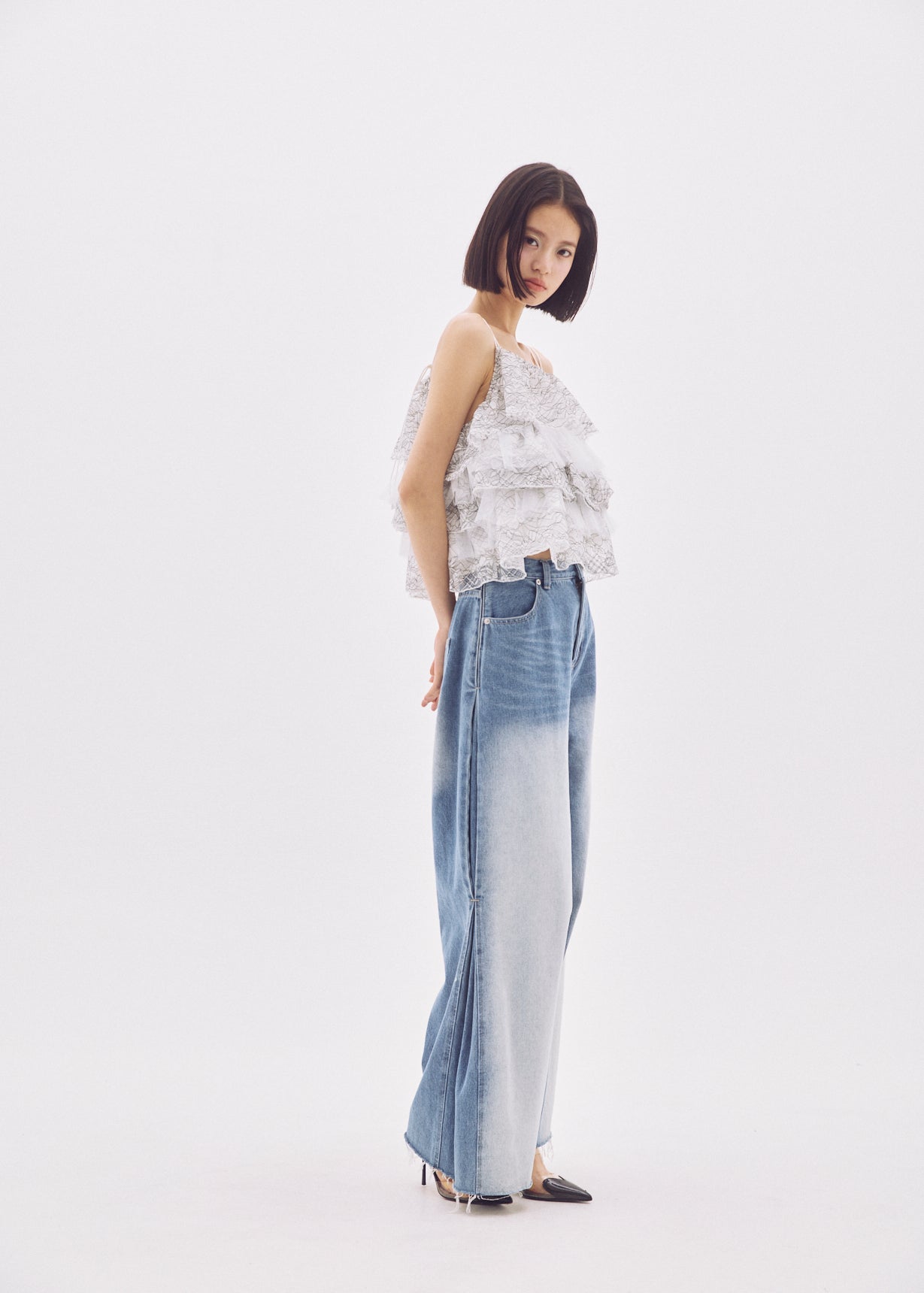 Side-Tuck Wide Denim