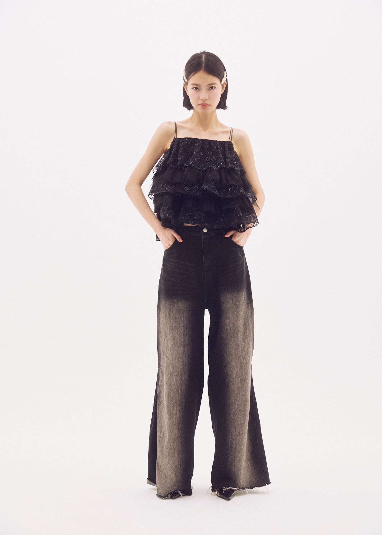 Side-Tuck Wide Denim