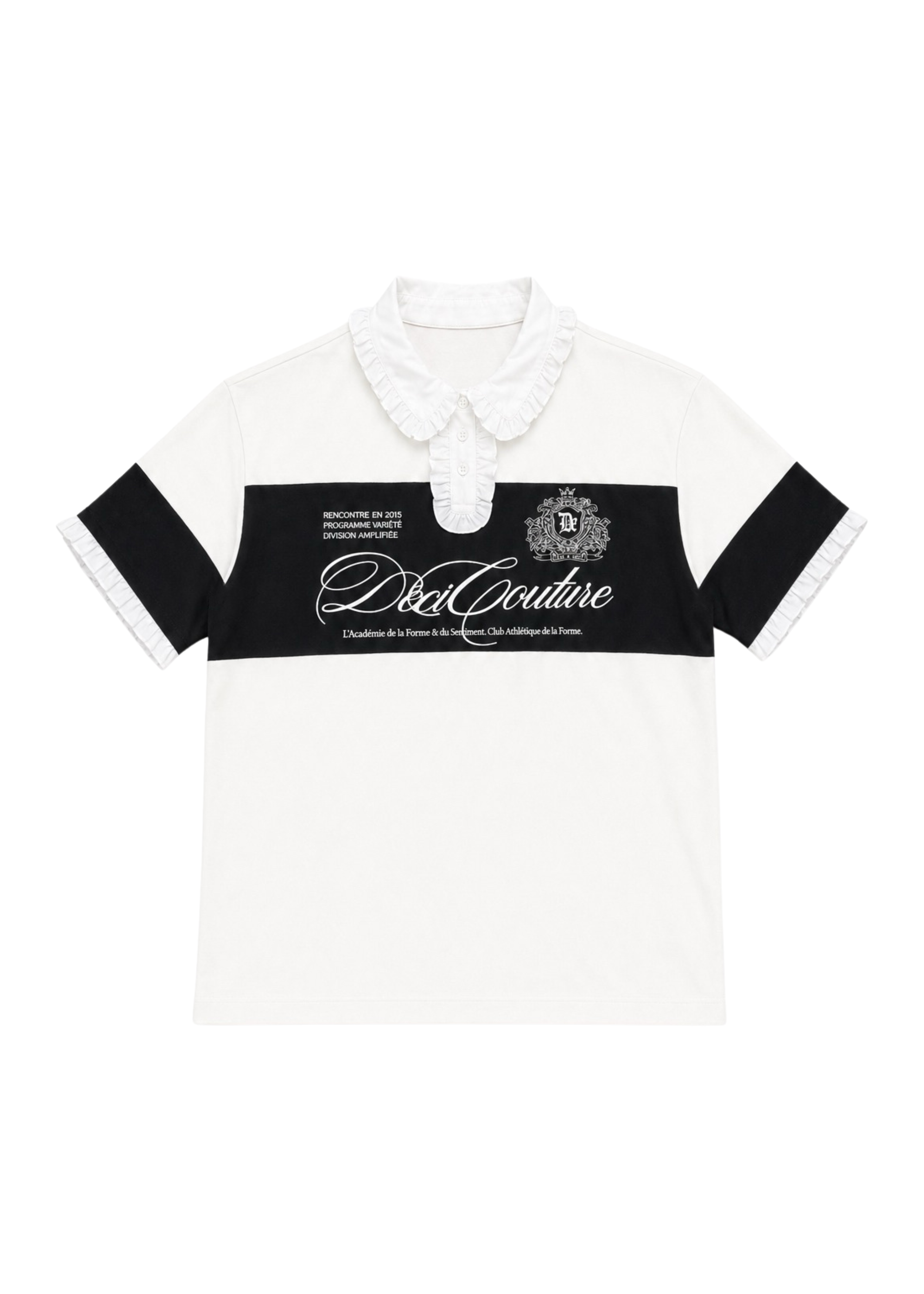 Logo Embroidery Two-Tone Rugby Shirt