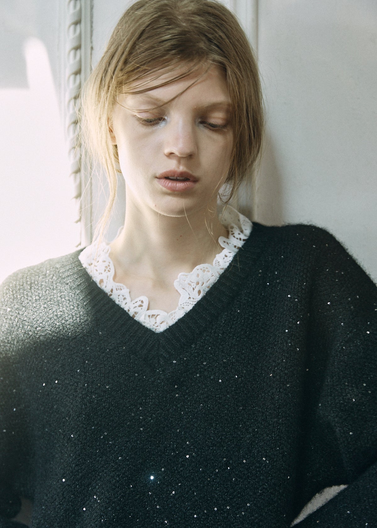 【予約商品】Lace Sparkle Oversized Knit