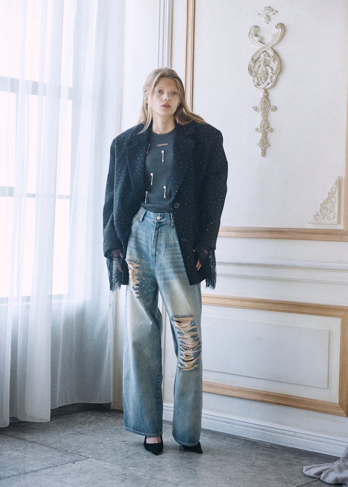 【予約商品】Bijou Damaged Denim