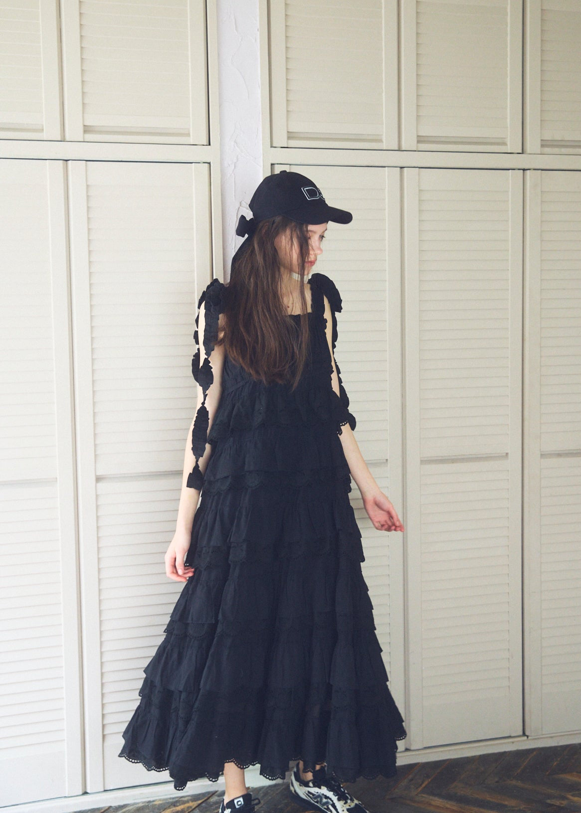 Cotton Tiered Scallop Dress