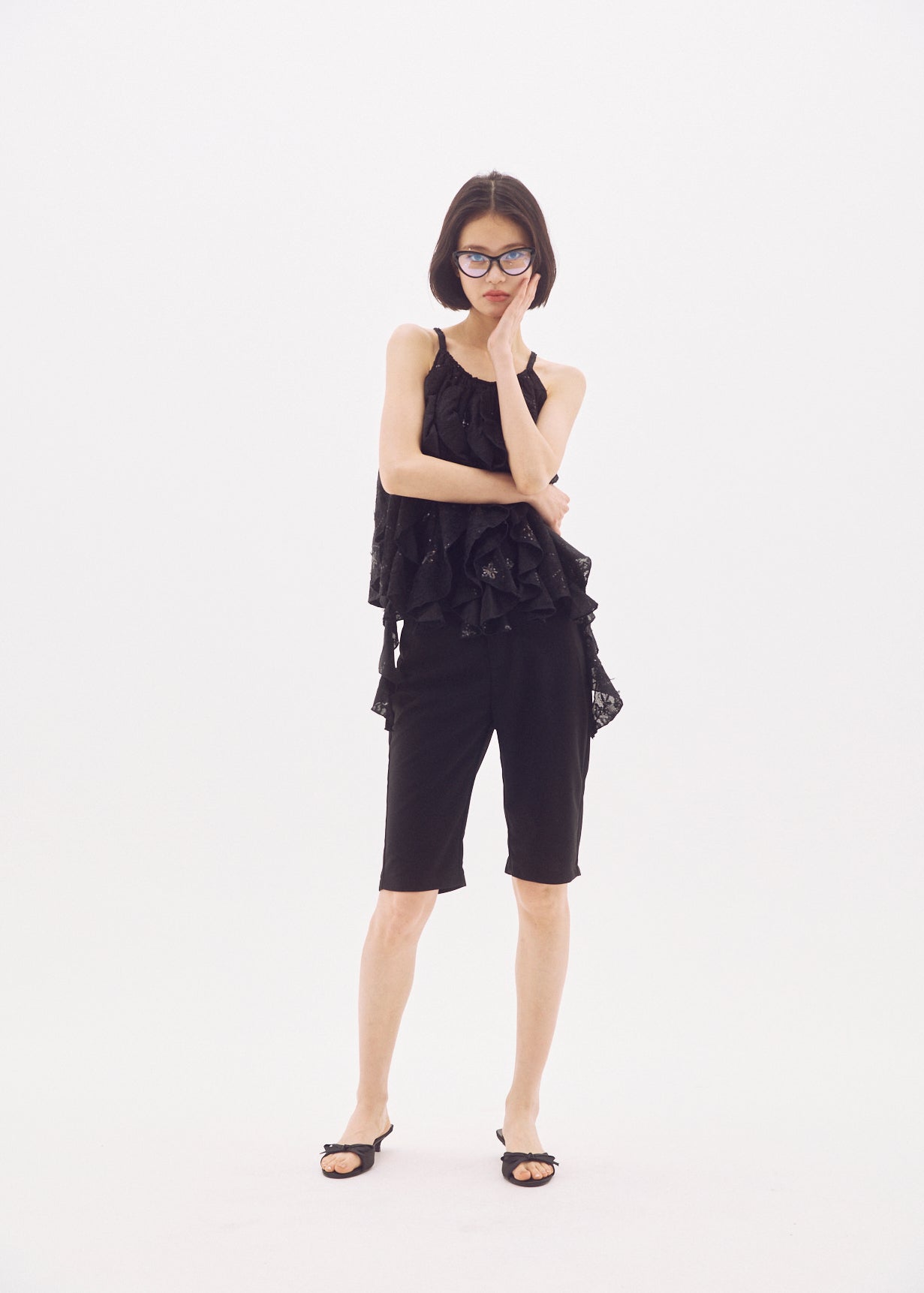 Spangle Lace Ruffle Top