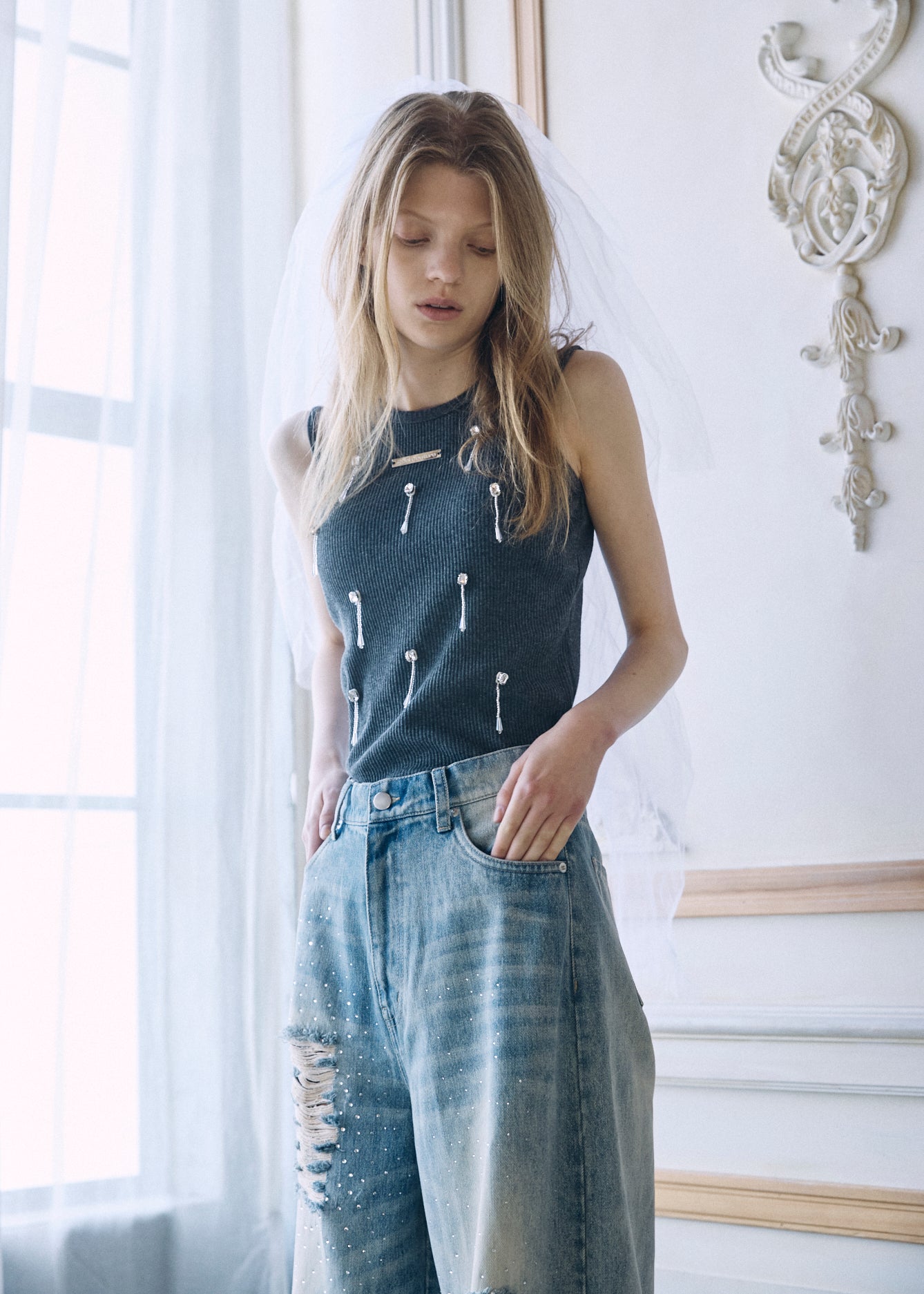 Bijou Double Strap Rib Tank (with Pads)