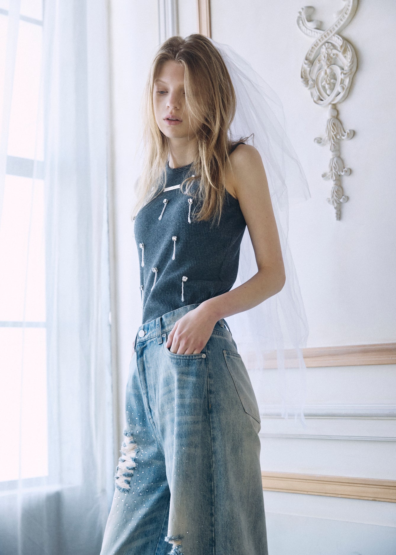 Bijou Double Strap Rib Tank (with Pads)