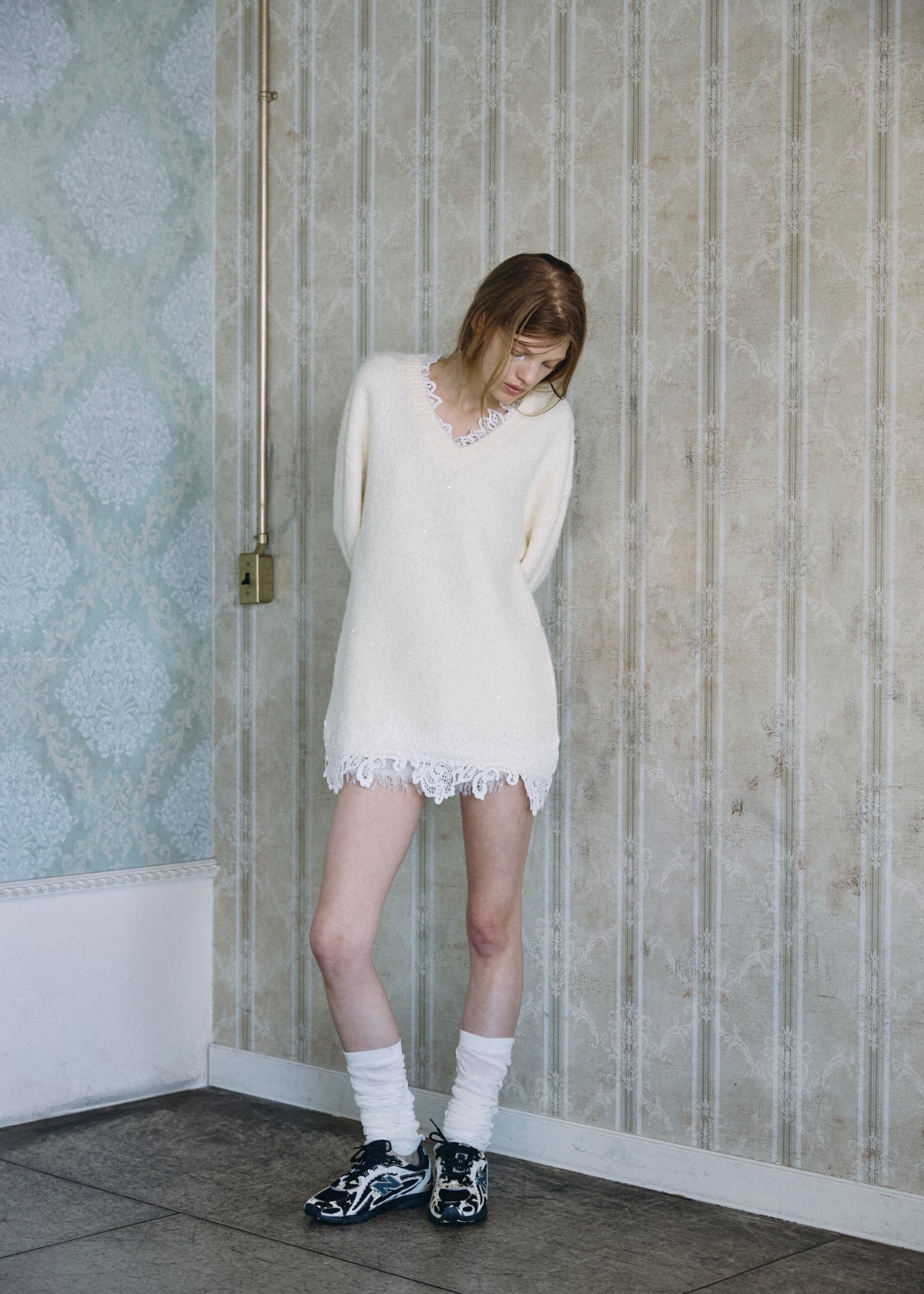 【予約商品】Lace Sparkle Oversized Knit