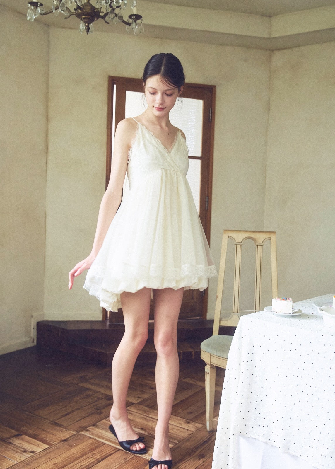 Stone Damage Balloon Dress