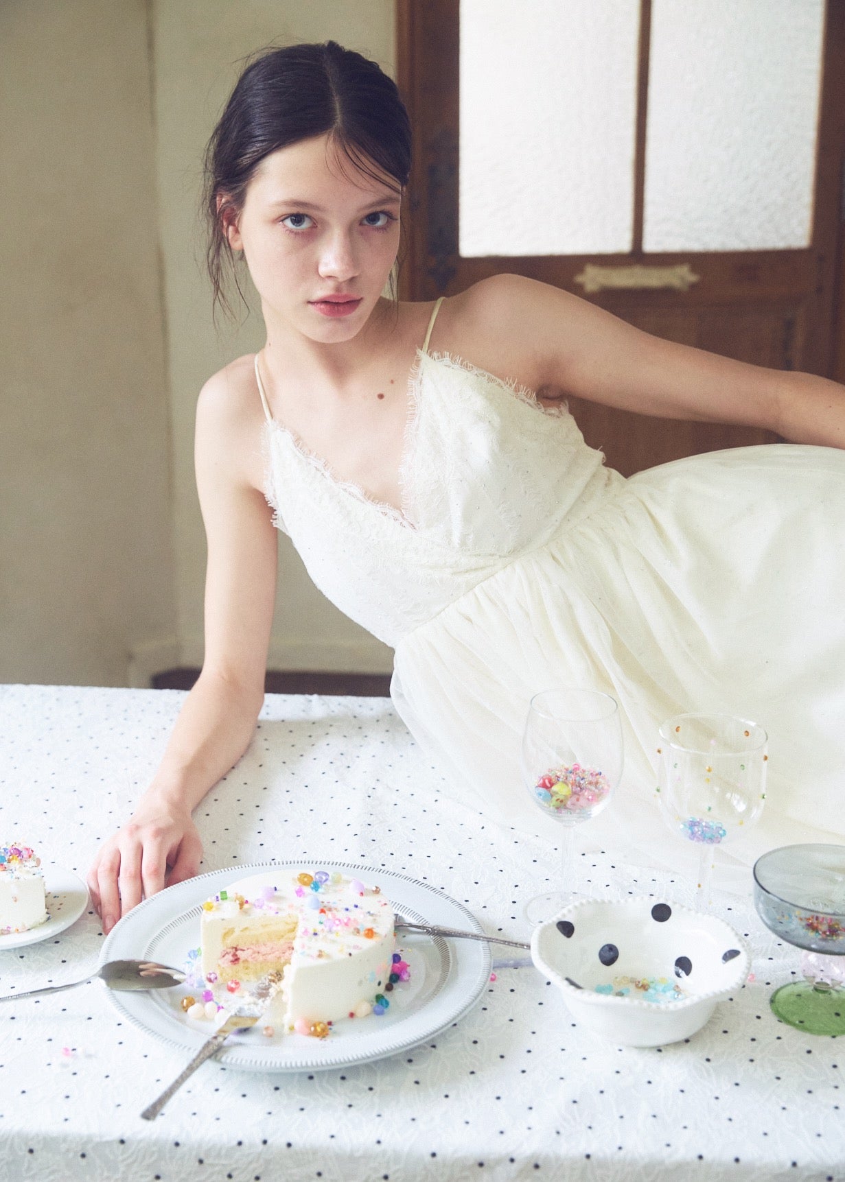 Stone Damage Balloon Dress