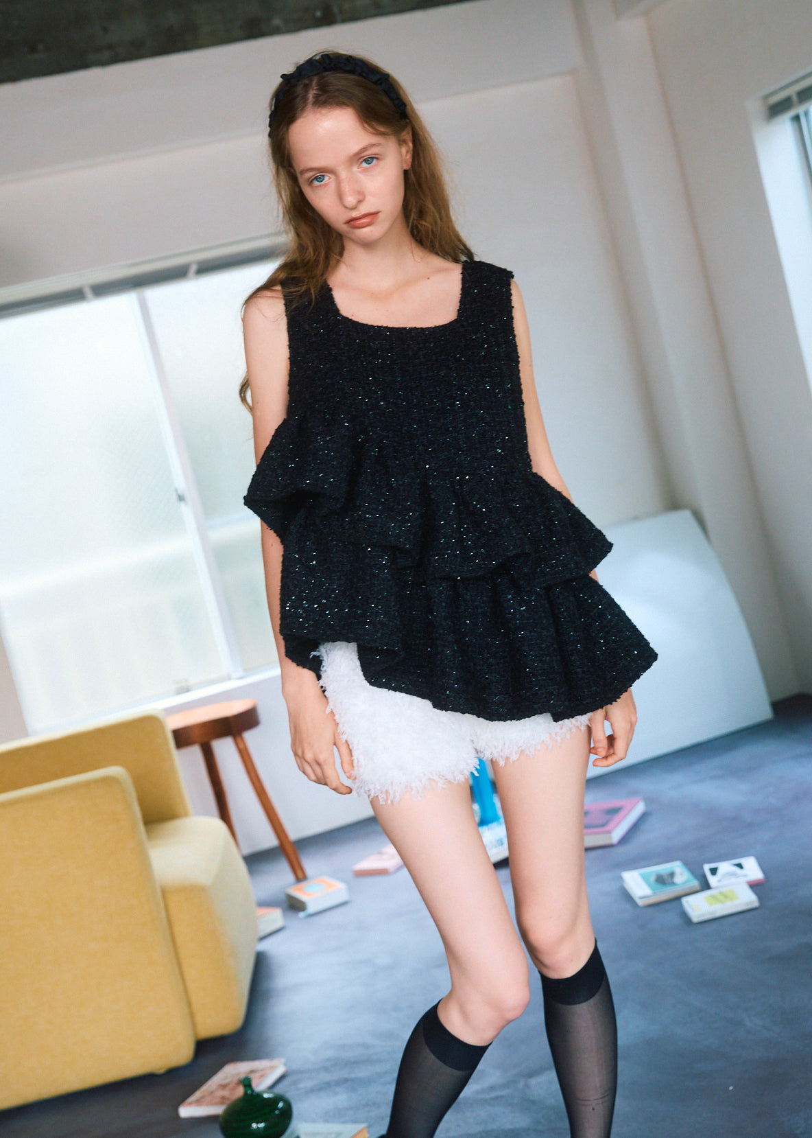 Fancy Tweed Frill Top【予約商品】