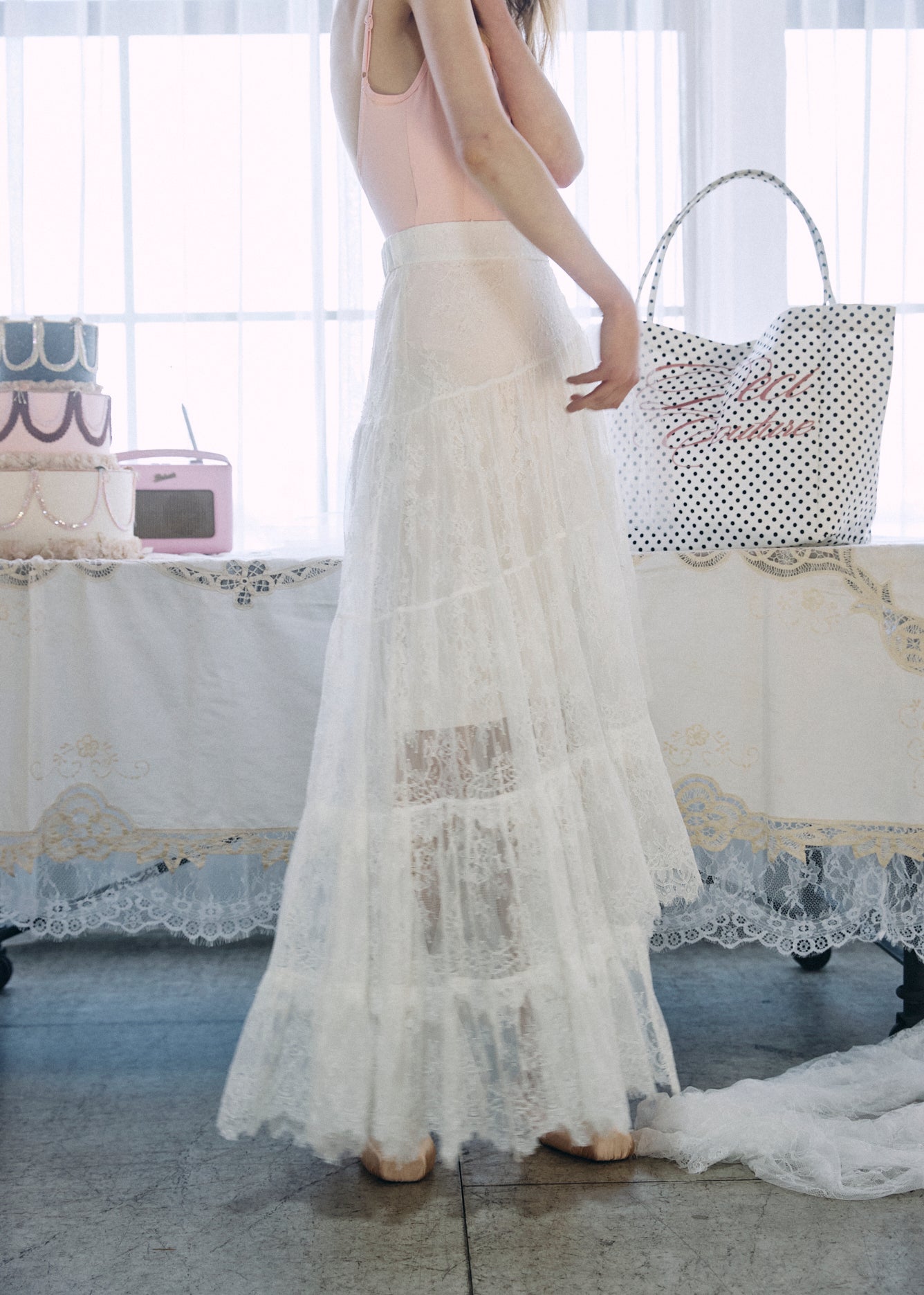 Asymmetric Lace Skirt