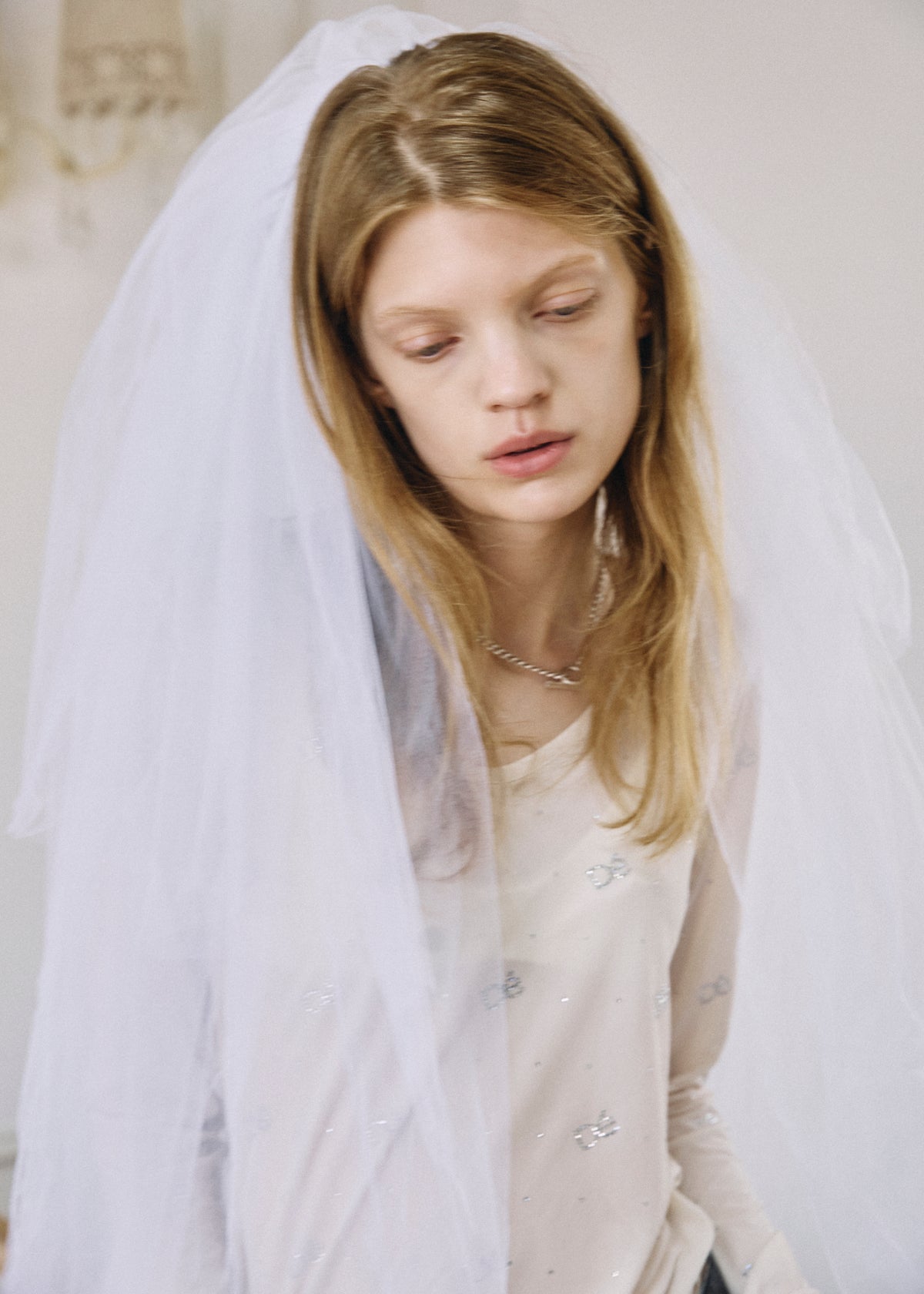 【予約商品】Crystal Logo Sheer Top