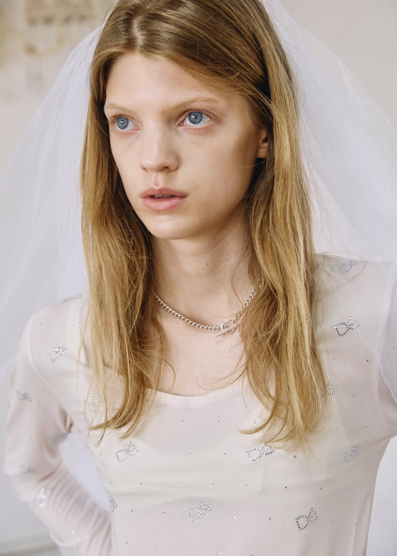 【予約商品】Crystal Logo Sheer Top