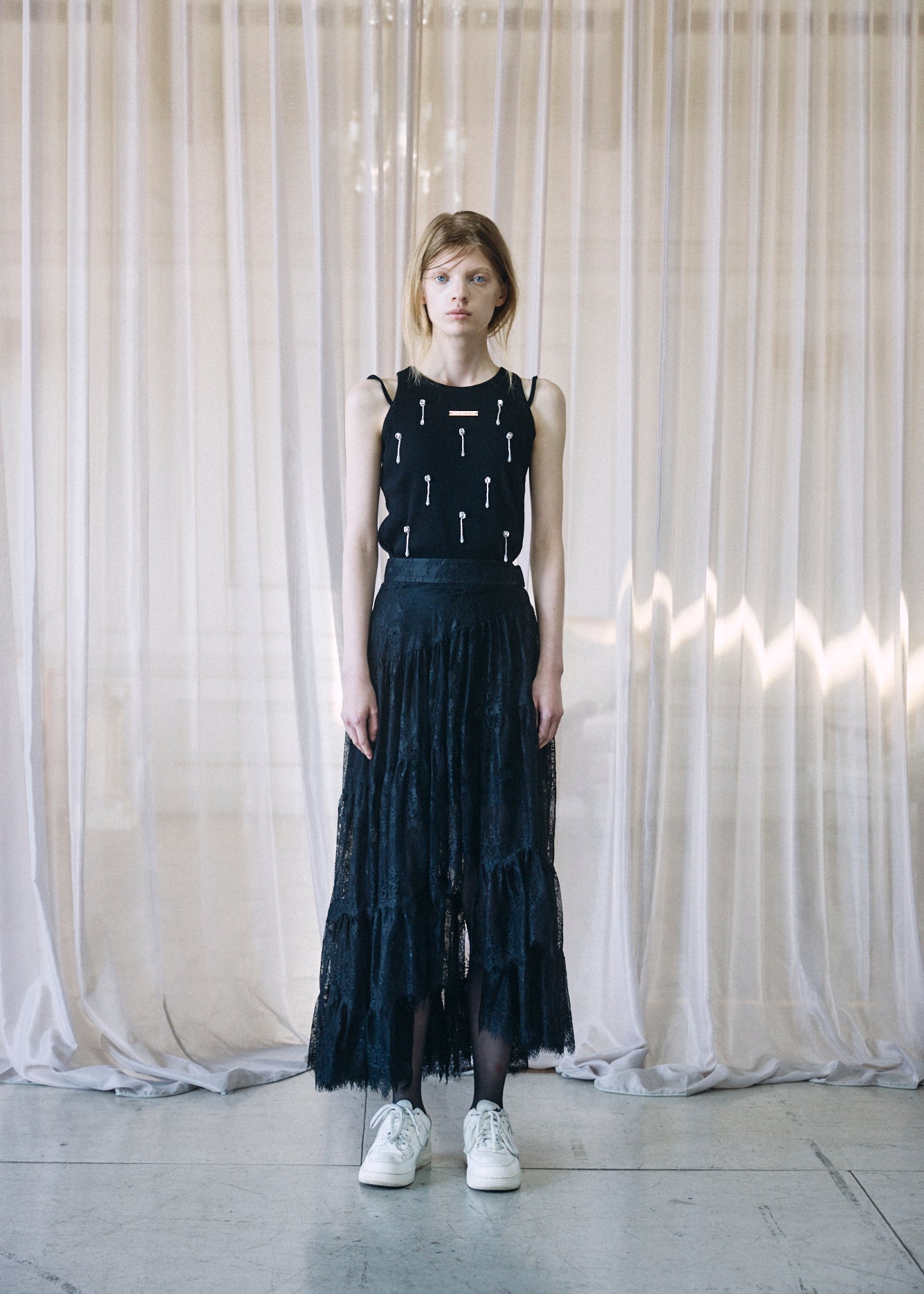 Asymmetric Lace Skirt